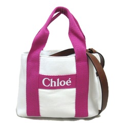 Chloé 2wayShoulder Bag White Pink cotton C20046117