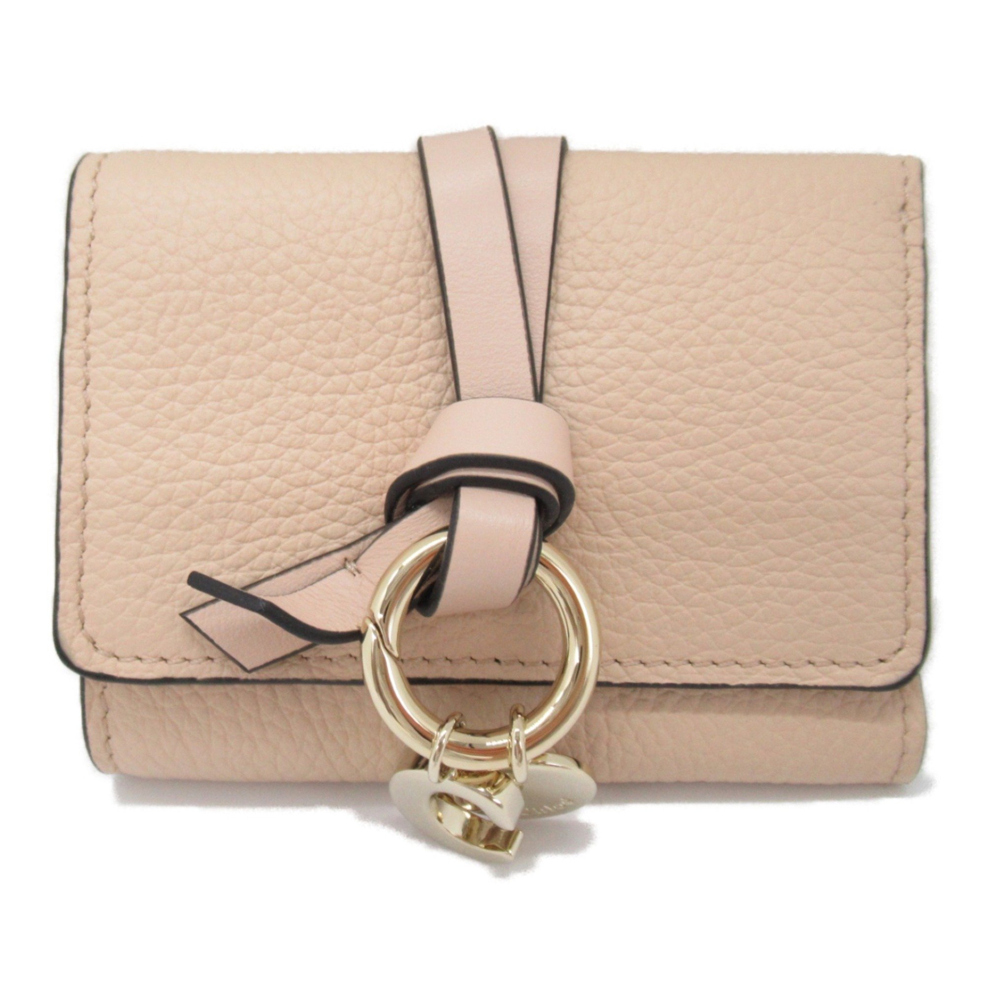 Chloé Double Sided Tri-Fold Wallet Beige leather CHC21WP946F576J5