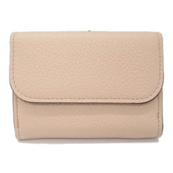 Chloé Double Sided Tri-Fold Wallet Beige leather CHC21WP946F576J5