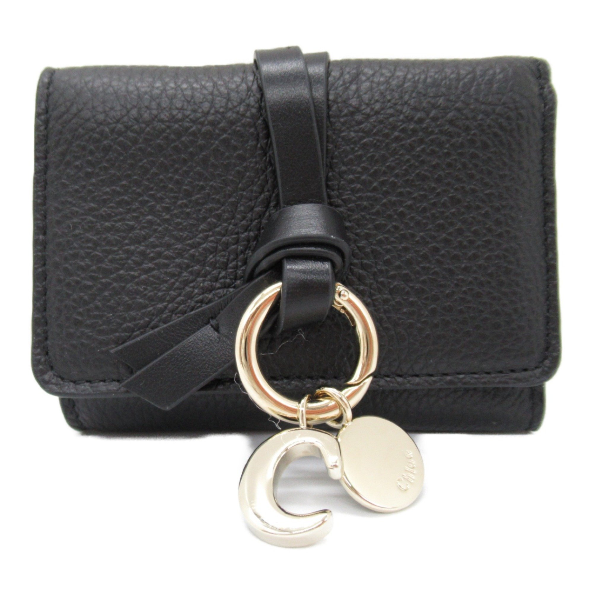 Chloé Double Sided Tri-Fold Wallet Black leather CHC21WP946F57001