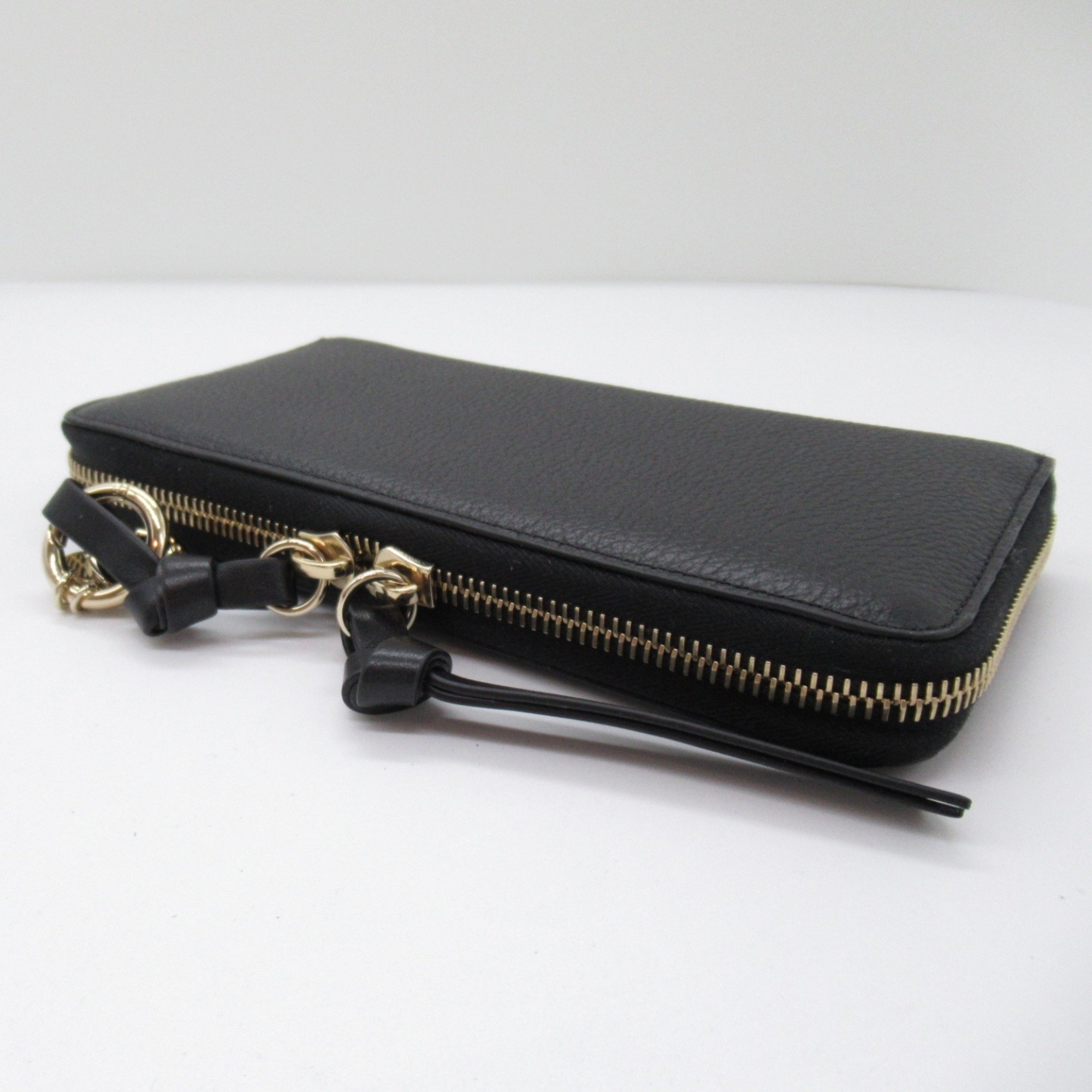 Chloé Round long wallet Black leather CHC21WP941F57001