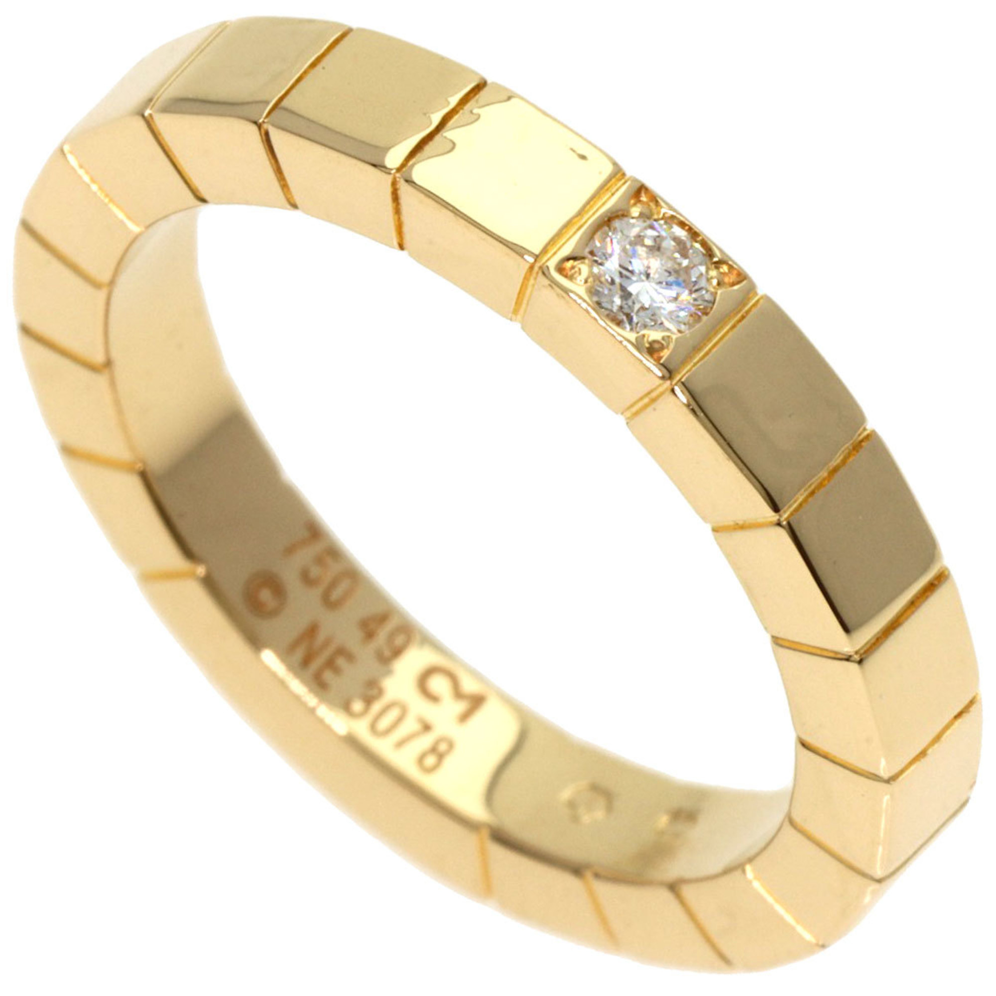 Cartier Lanier 1P Diamond #49 Ring, K18 Yellow Gold, Women's, CARTIER