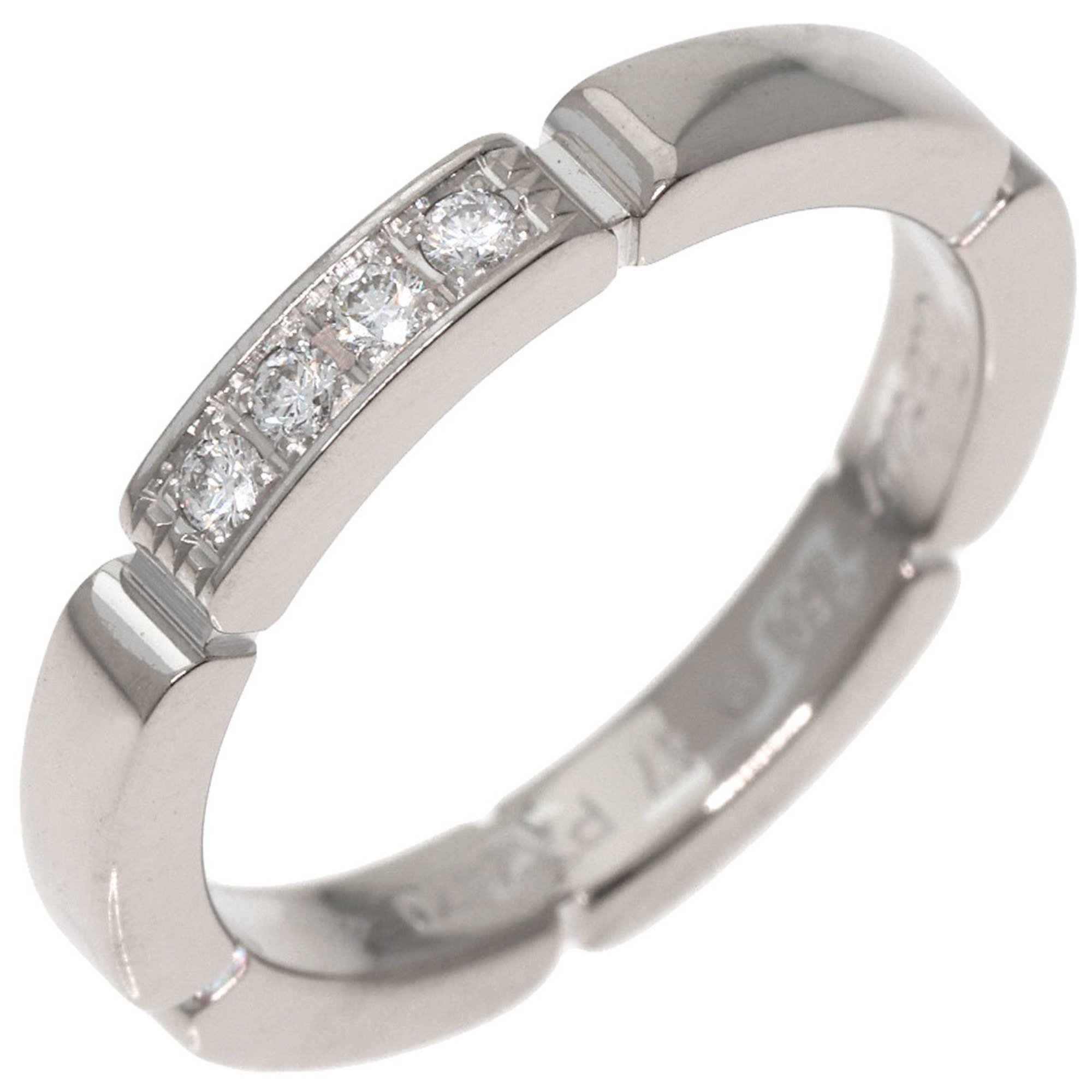 Cartier Maillon Panthere Diamond #47 Ring, K18 White Gold, Women's, CARTIER