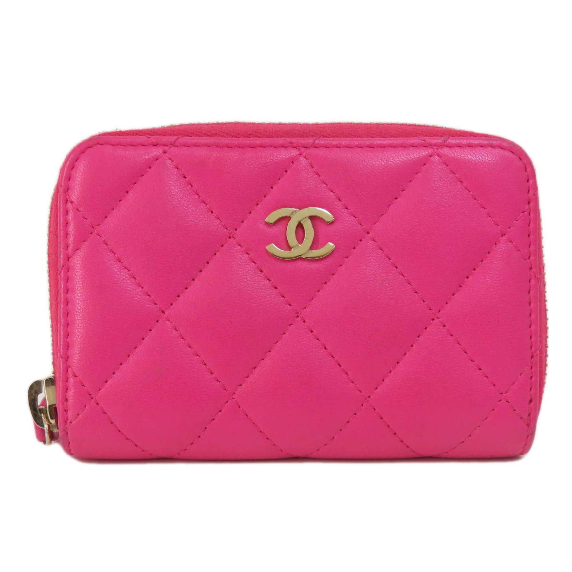 CHANEL Matelasse Wallet/Coin Case Lambskin Women's