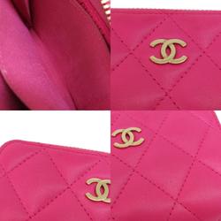 CHANEL Matelasse Wallet/Coin Case Lambskin Women's