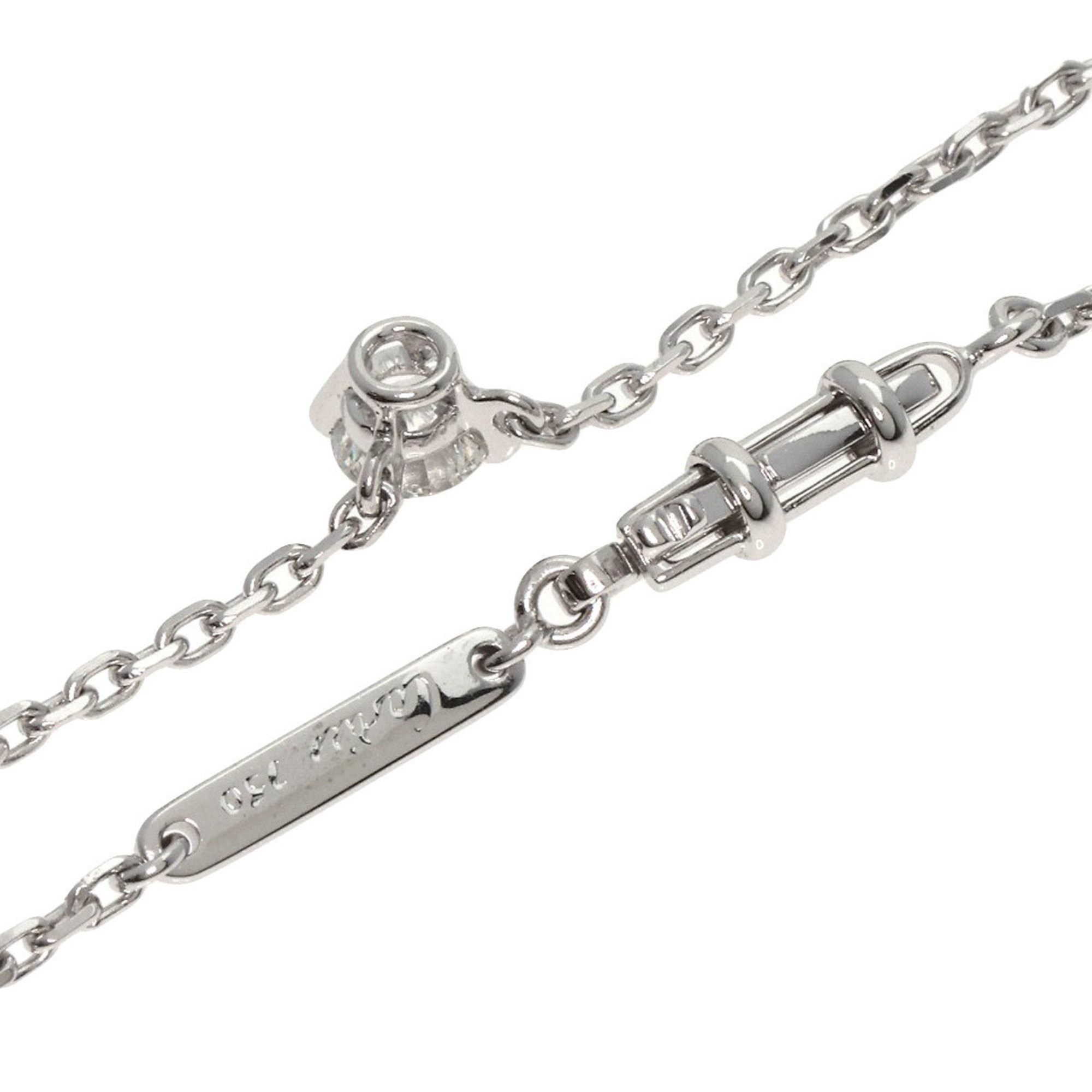 Cartier Solitaire Diamond Necklace K18 White Gold Women's CARTIER