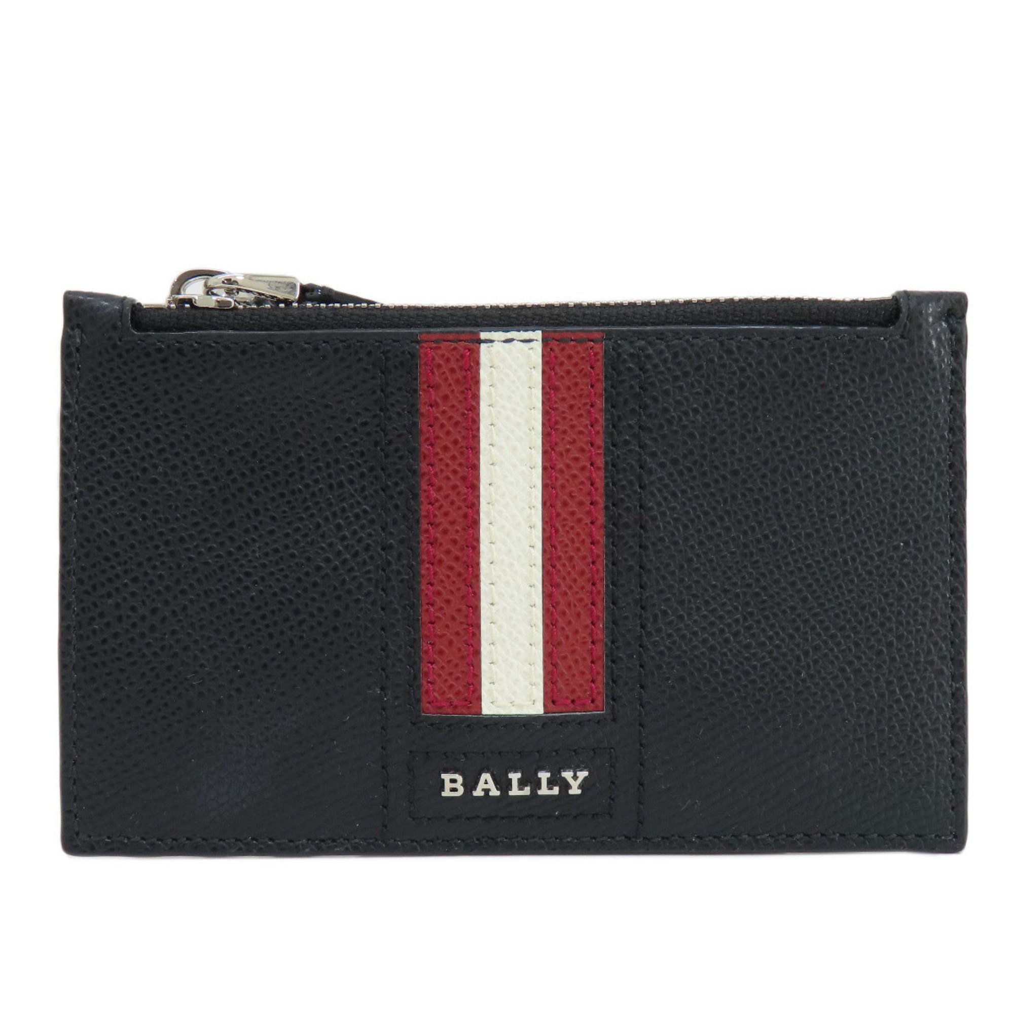 BALLY Bally Stripe Business Card Holder/Card Case Leather Women's