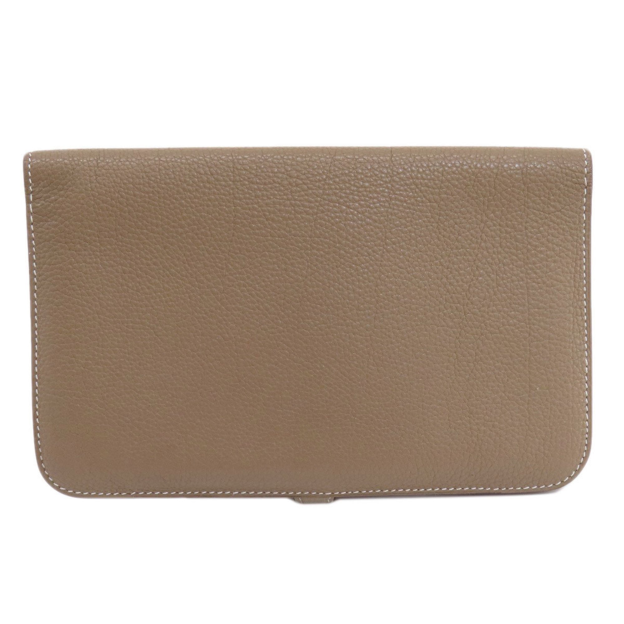 Hermes Dogon Duo GM Etoupe Long Wallet Togo Women's HERMES