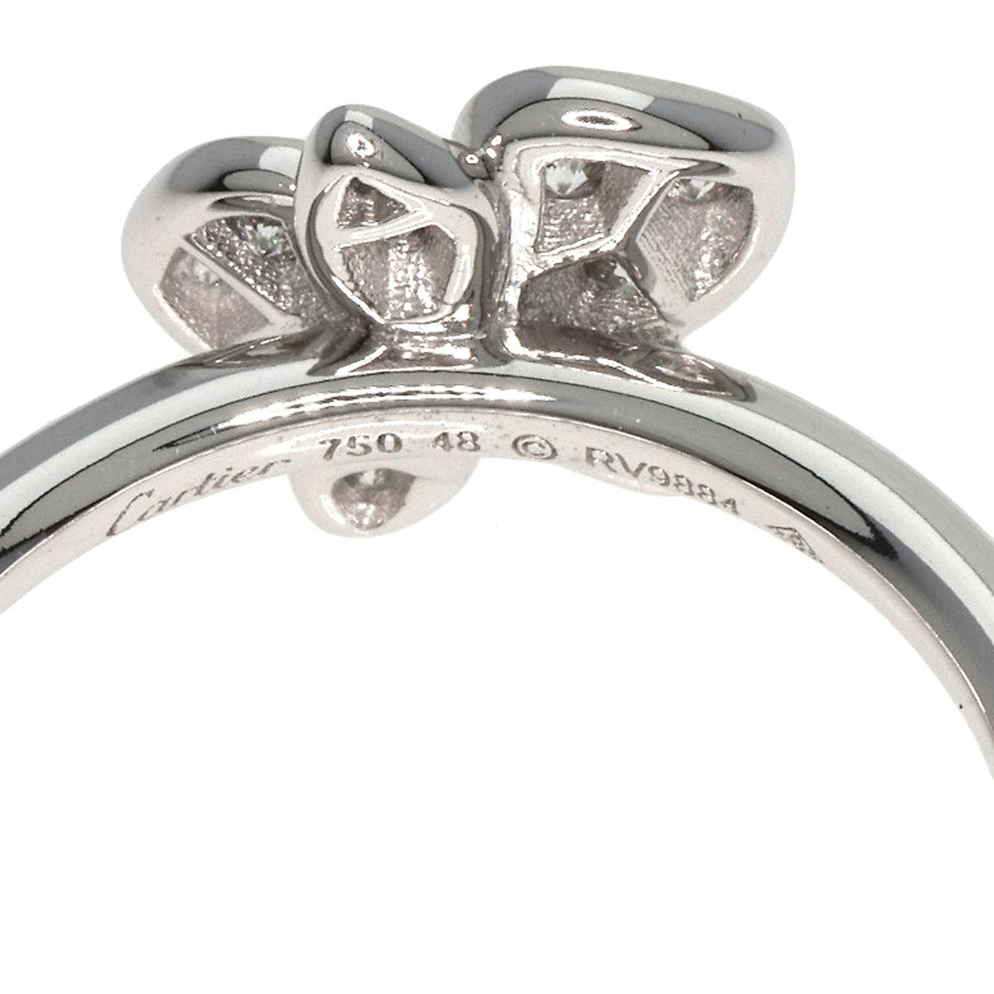 Cartier Caress d'Orchidee Diamond #48 Ring, K18 White Gold, Women's, CARTIER