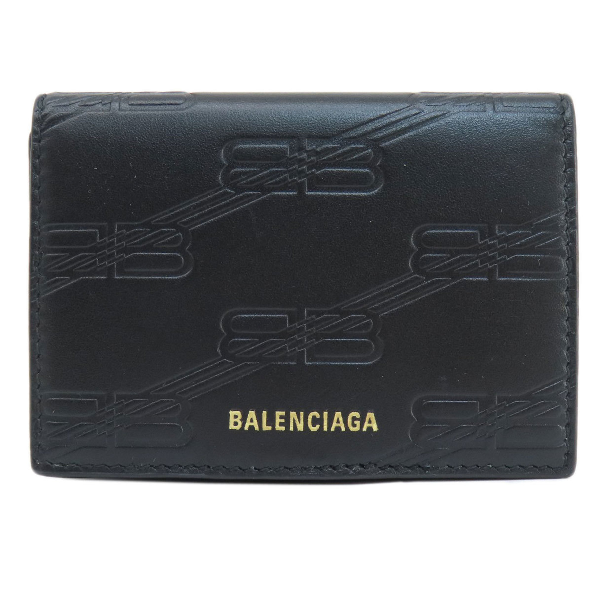 Balenciaga 717790 BB Monogram Wallet Bi-fold Leather Women's BALENCIAGA