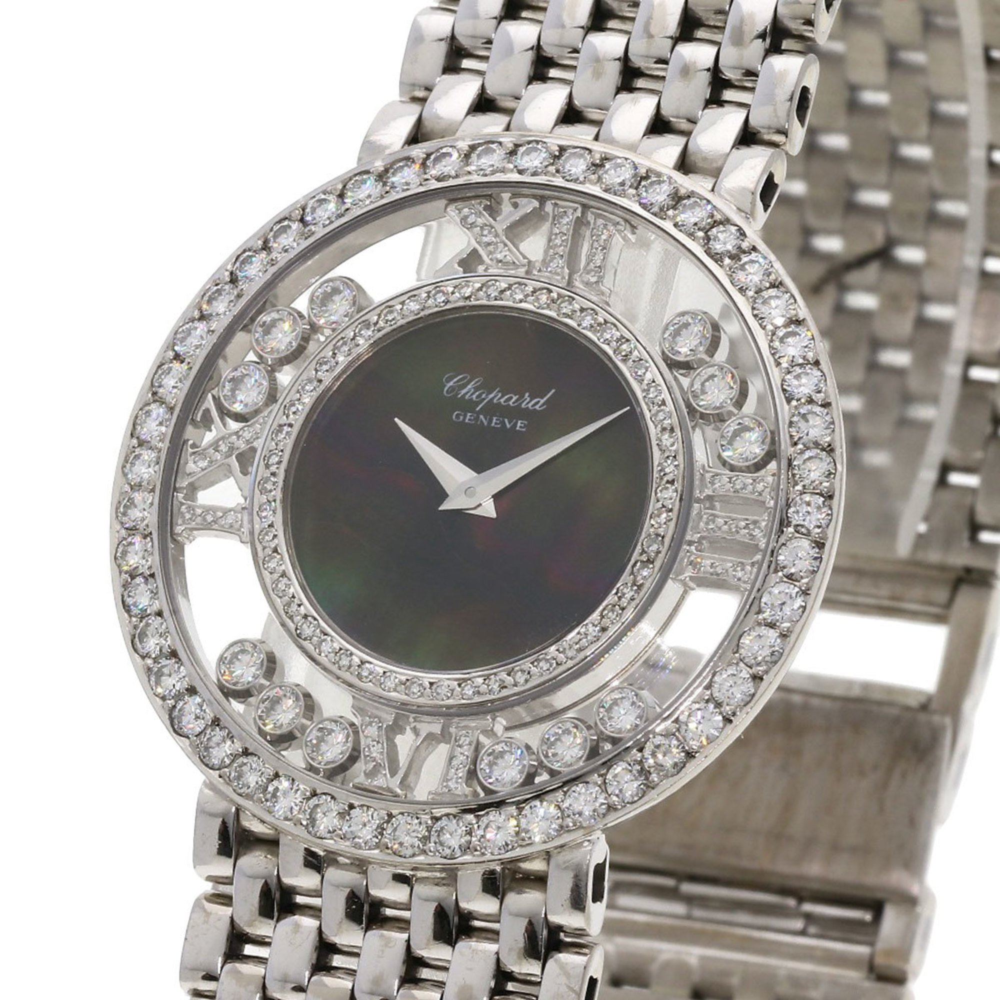 Chopard 21-2944 Happy Diamonds Watch, K18 White Gold, K18WG, Diamond, Men's,