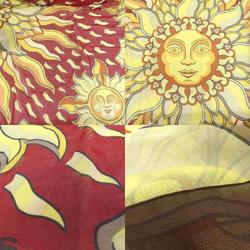 Hermes Sun Pattern Large Scarf/Scarf Stole Cotton Women's HERMES