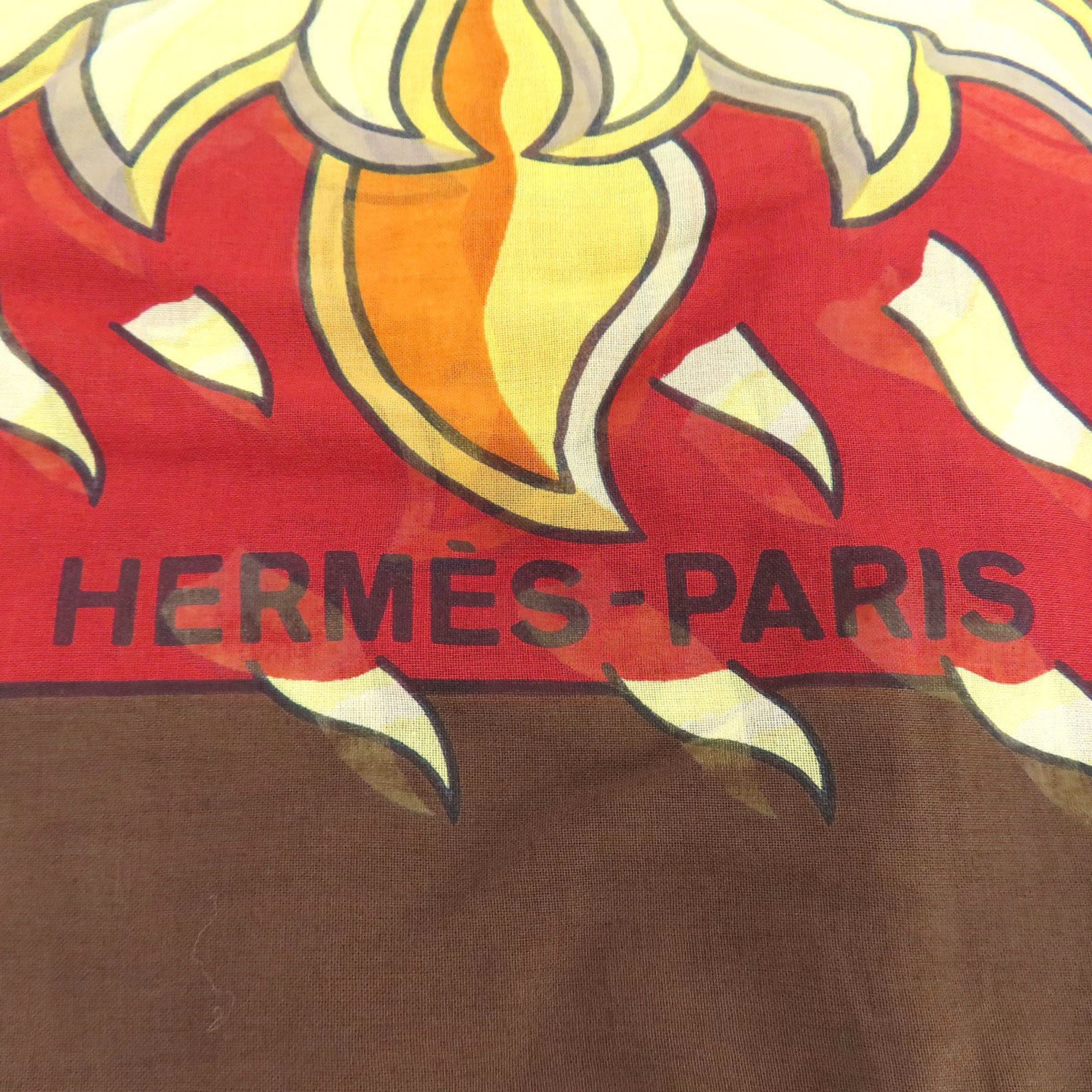 Hermes Sun Pattern Large Scarf/Scarf Stole Cotton Women's HERMES