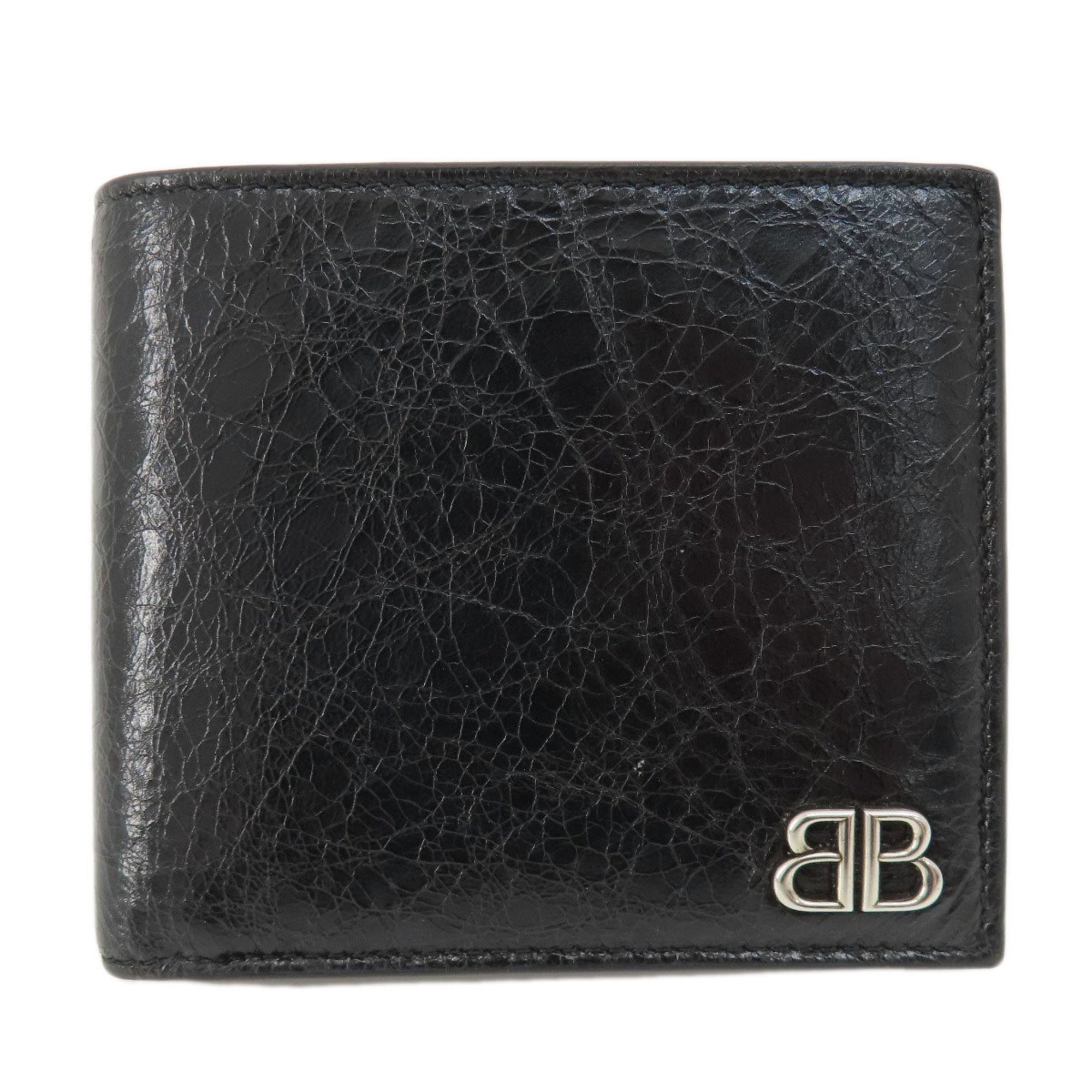 BALENCIAGA 779971 BB Bi-fold Wallet Leather Women's