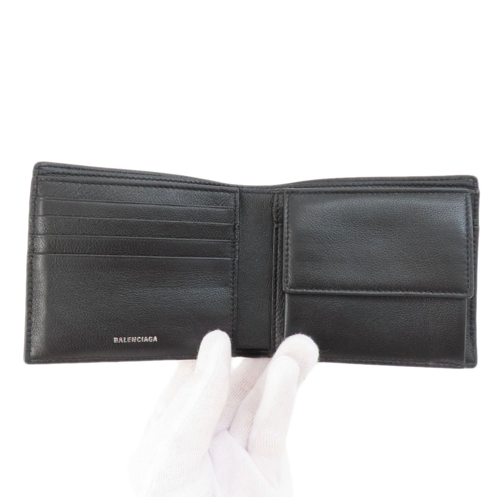 BALENCIAGA 779971 BB Bi-fold Wallet Leather Women's