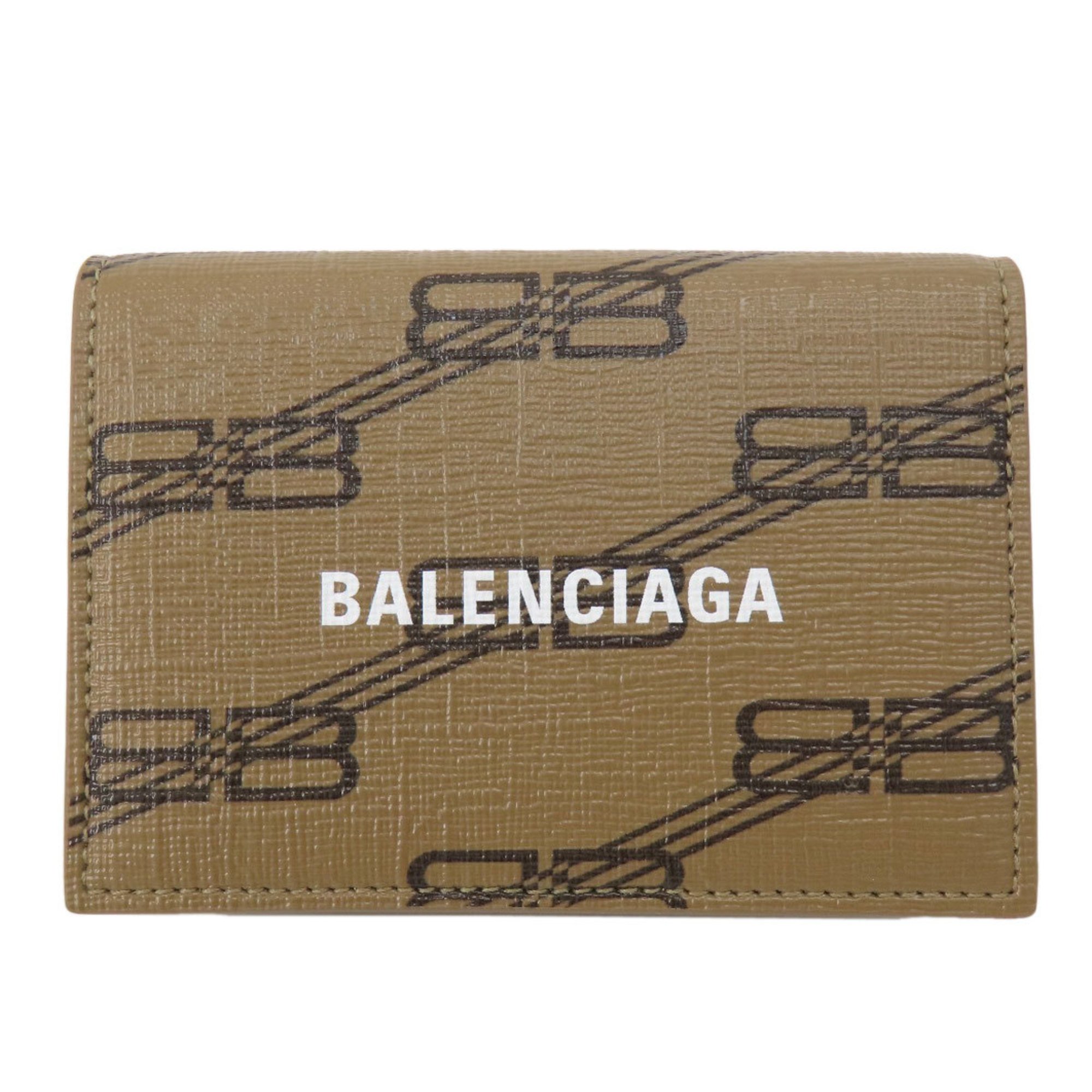 Balenciaga 594312 Tri-fold wallet BB pattern Bi-fold Leather Women's BALENCIAGA