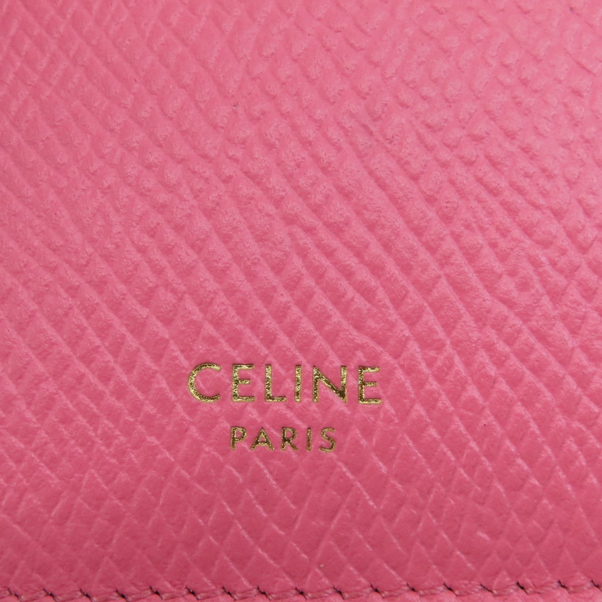 CELINE Business Card Holder/Card Case Leather Women's