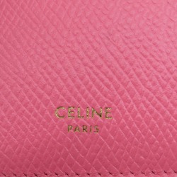 CELINE Business Card Holder/Card Case Leather Women's