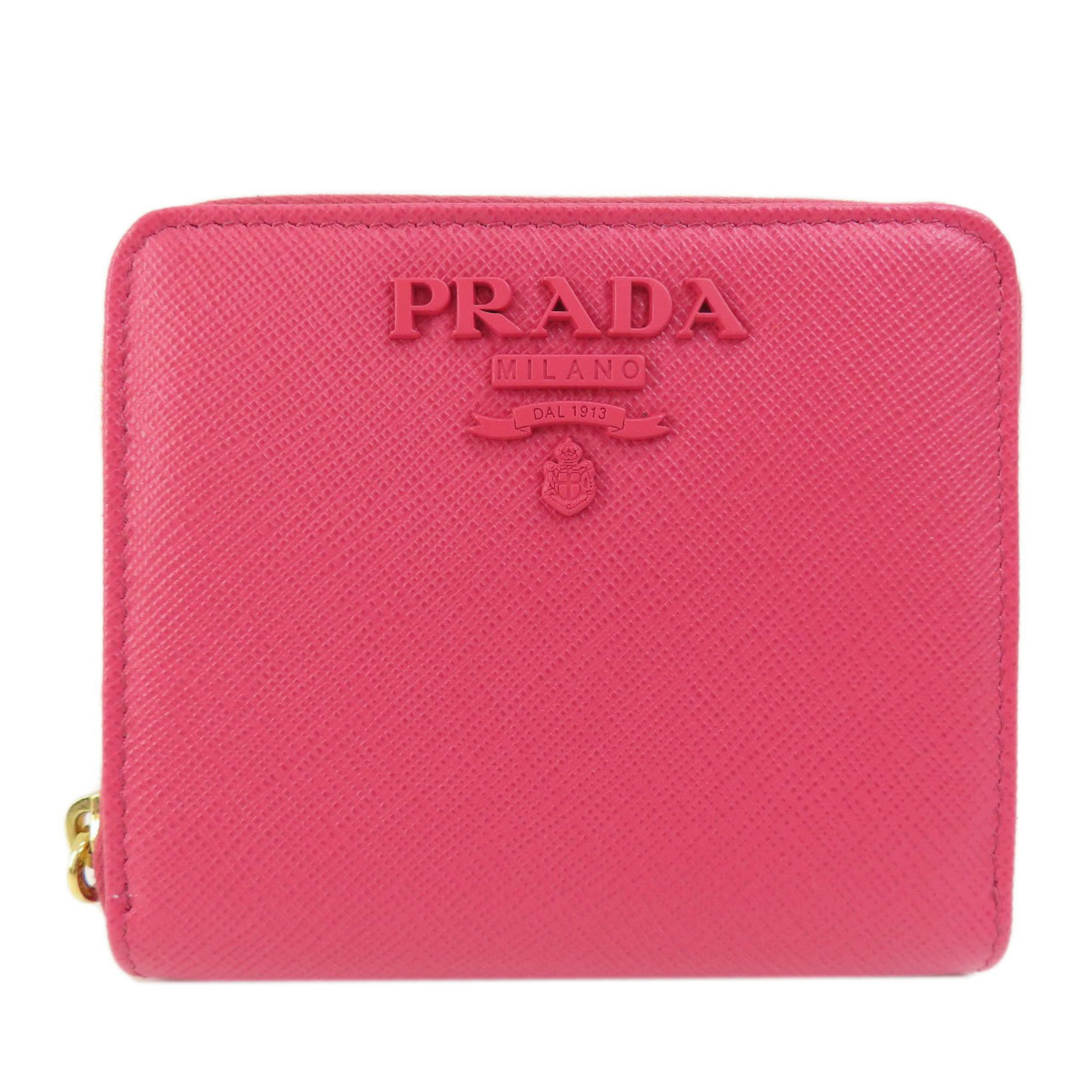 PRADA 1ML036 Saffiano Bi-fold Wallet Leather Women's