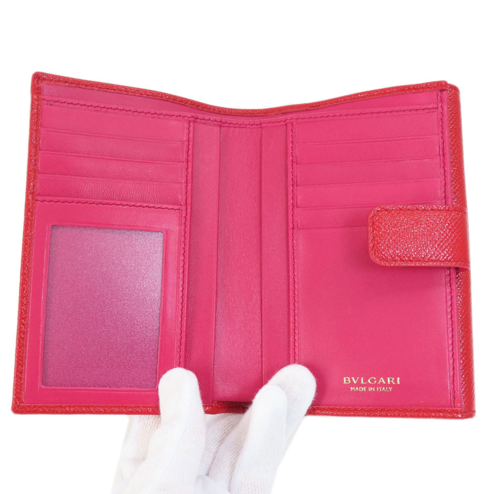 BVLGARI Bi-fold wallet Leather Women's