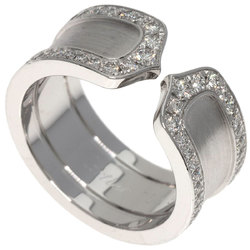 Cartier C2 Ring Edge Diamond #50 K18 White Gold Women's CARTIER