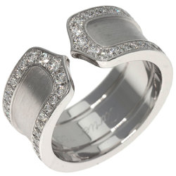 Cartier C2 Ring Edge Diamond #50 K18 White Gold Women's CARTIER