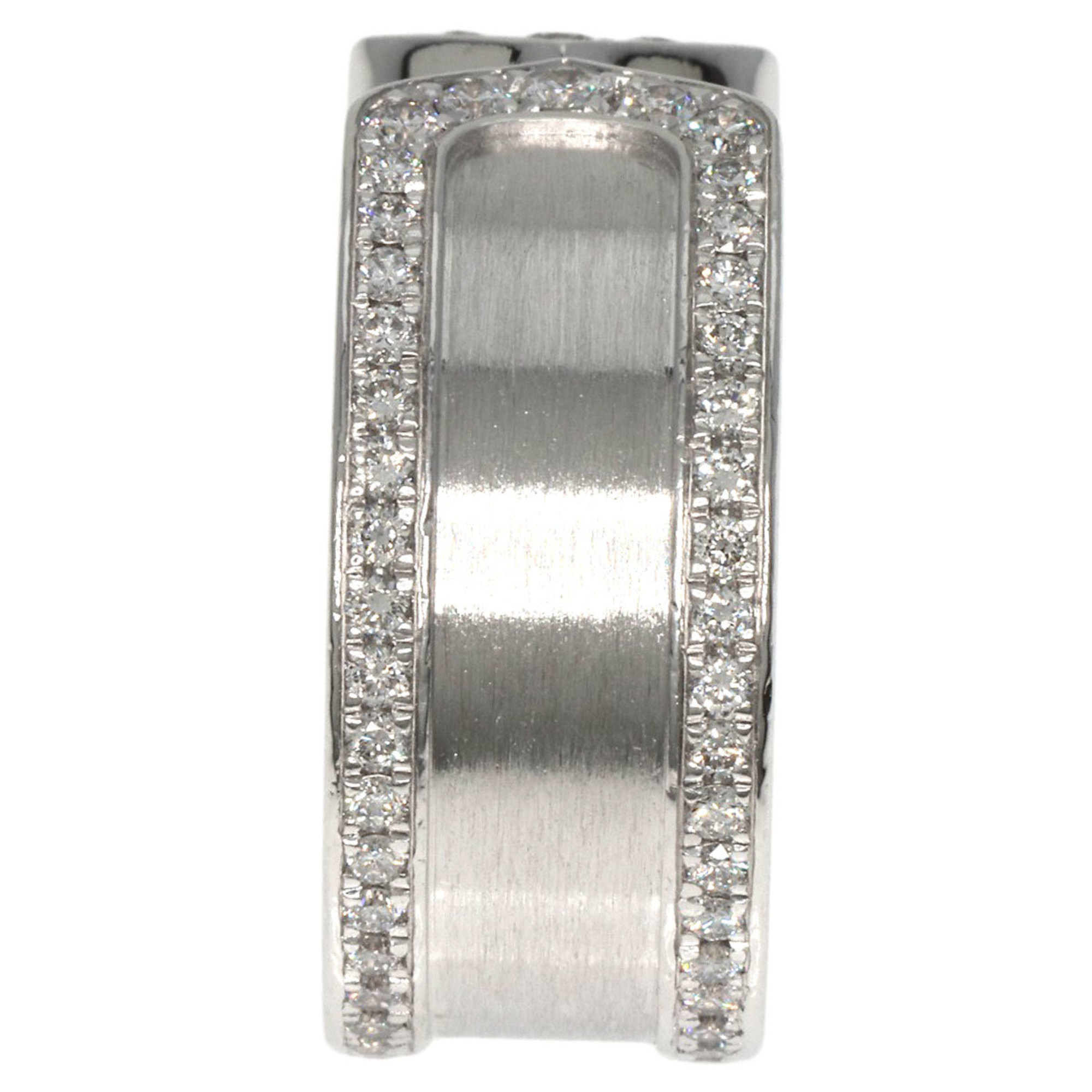 Cartier C2 Ring Edge Diamond #50 K18 White Gold Women's CARTIER