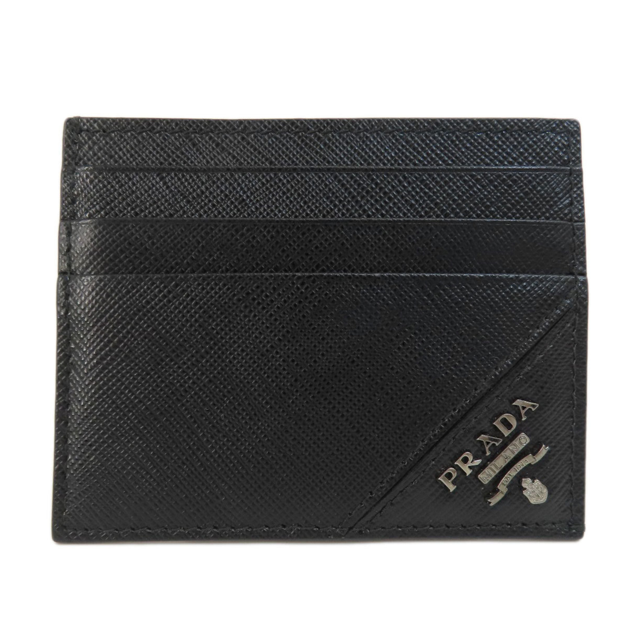 Prada Saffiano Business Card Holder/Card Case Leather Women's PRADA