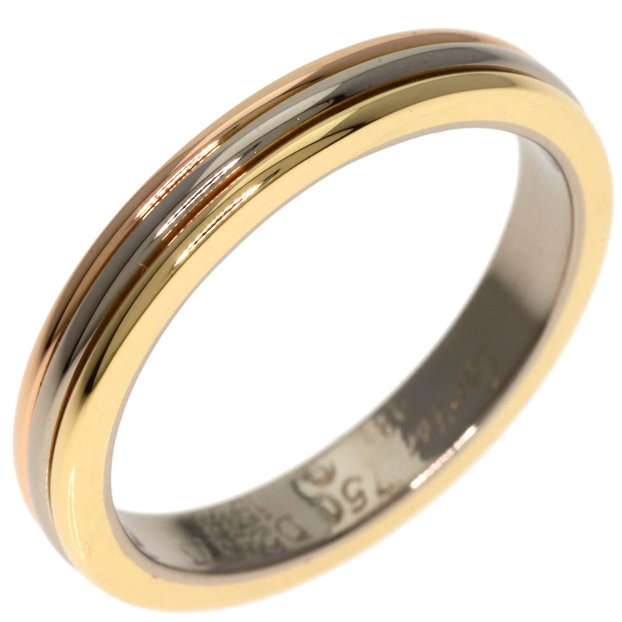 Cartier Three Color Ring #48 K18 Yellow Gold K18WG K18PG Women's CARTIER