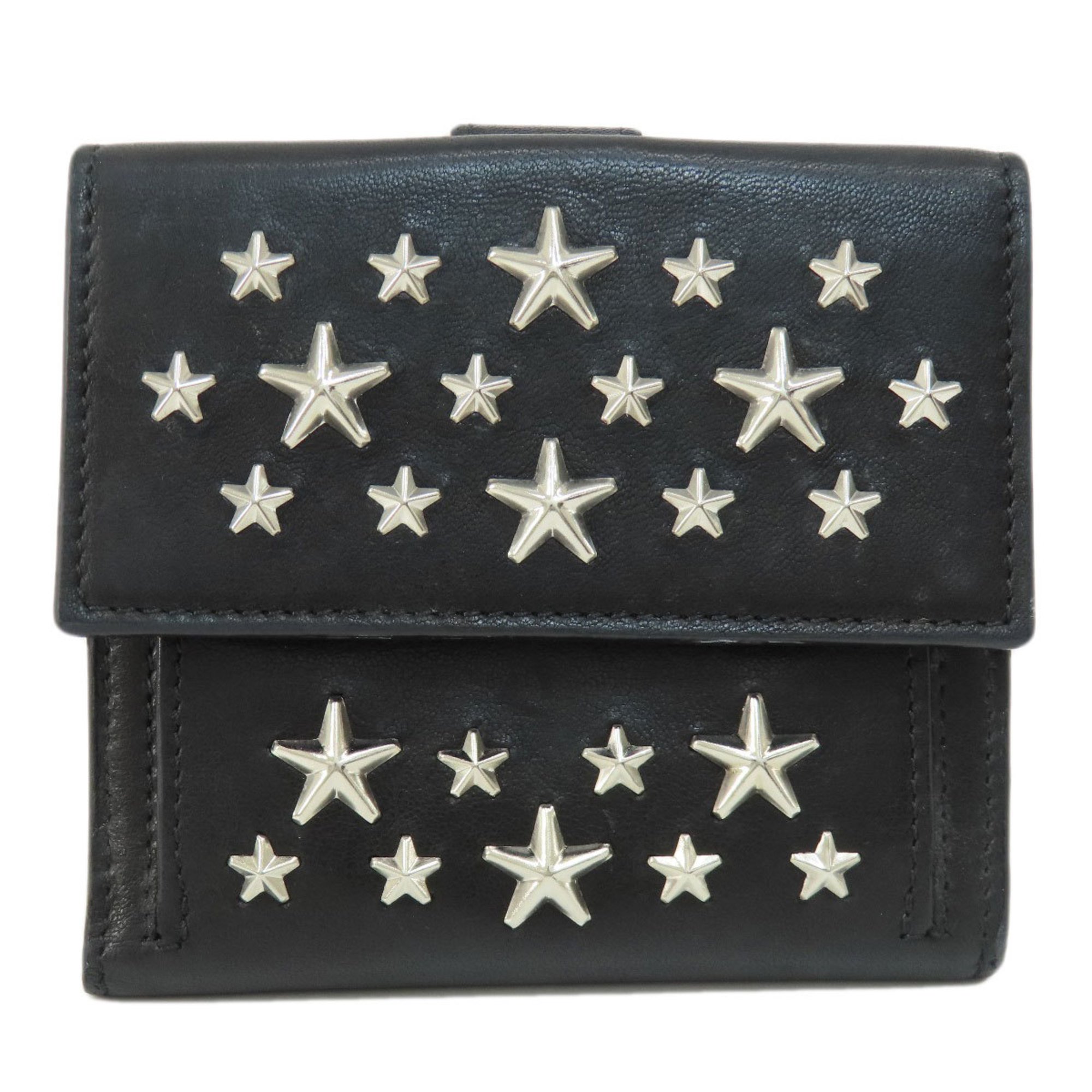 Jimmy Choo Star Motif Bi-fold Wallet Leather Women's