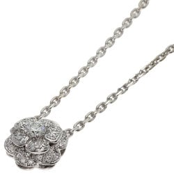 CHANEL Camellia Diamond Necklace K18 White Gold Women's