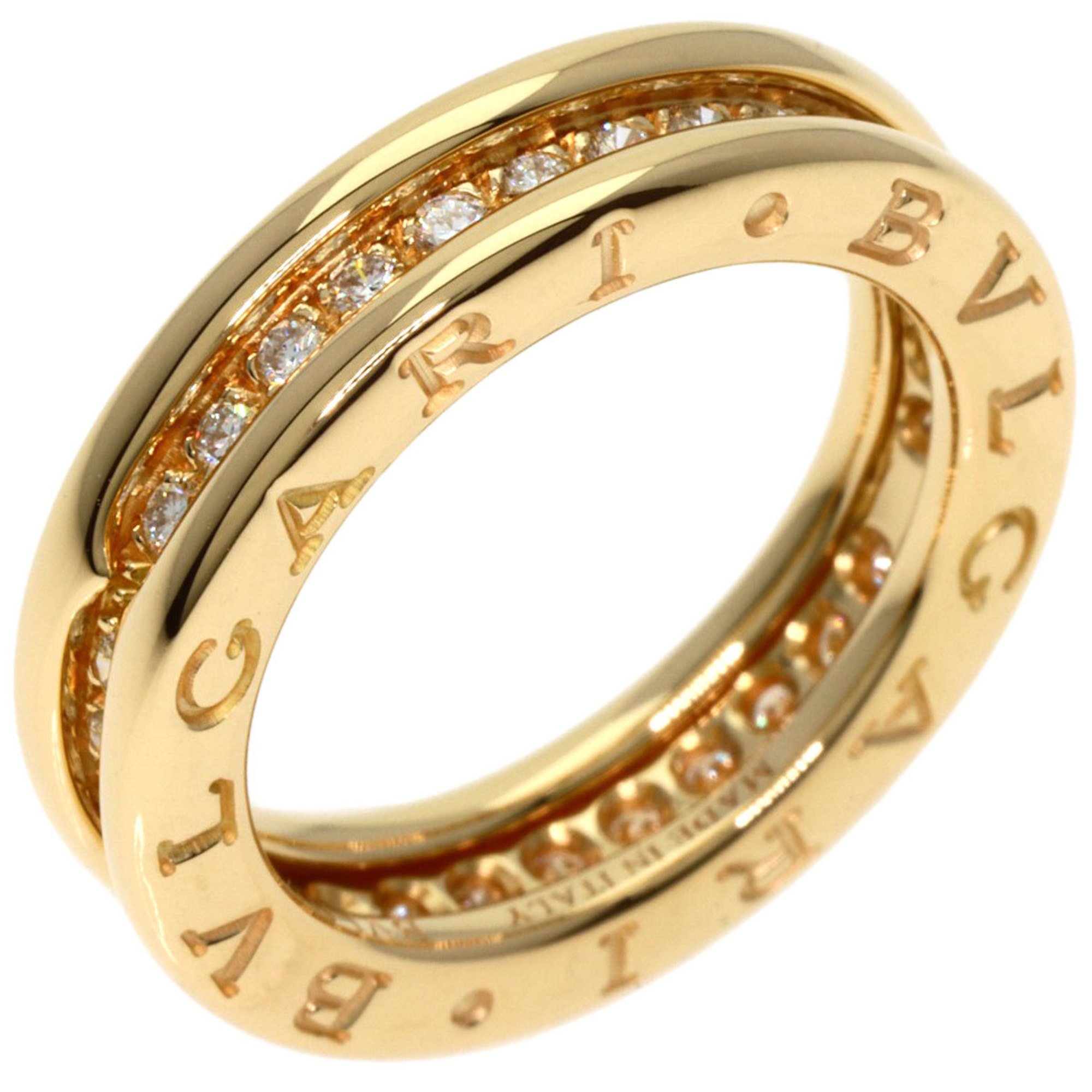 BVLGARI B-zero1 1 band XS Diamond #49 Ring K18 Yellow Gold Women's