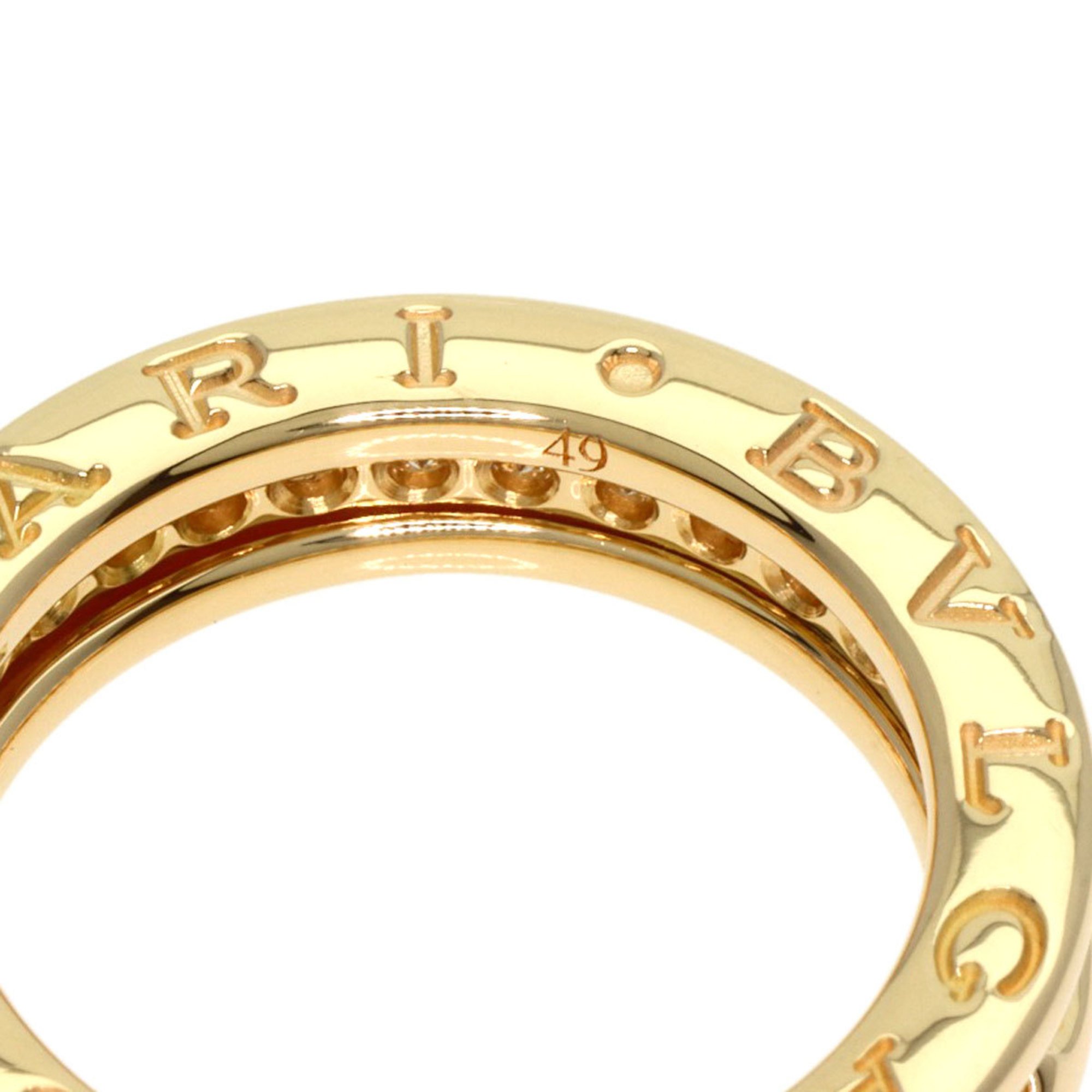 BVLGARI B-zero1 1 band XS Diamond #49 Ring K18 Yellow Gold Women's