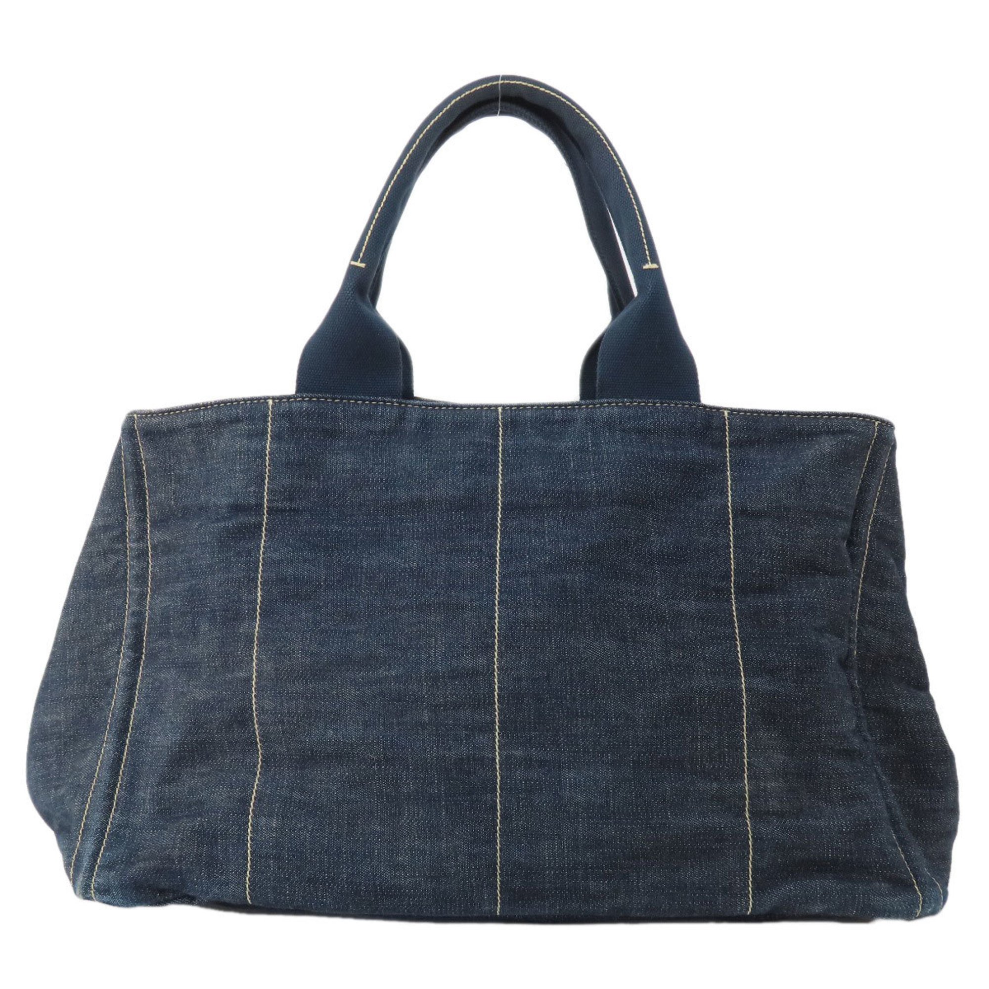 PRADA BN1872 Canapa Tote Bag Denim Women's