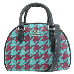 Coach CJ628 Sydney Satchel Houndstooth Print Handbag for Women COACH