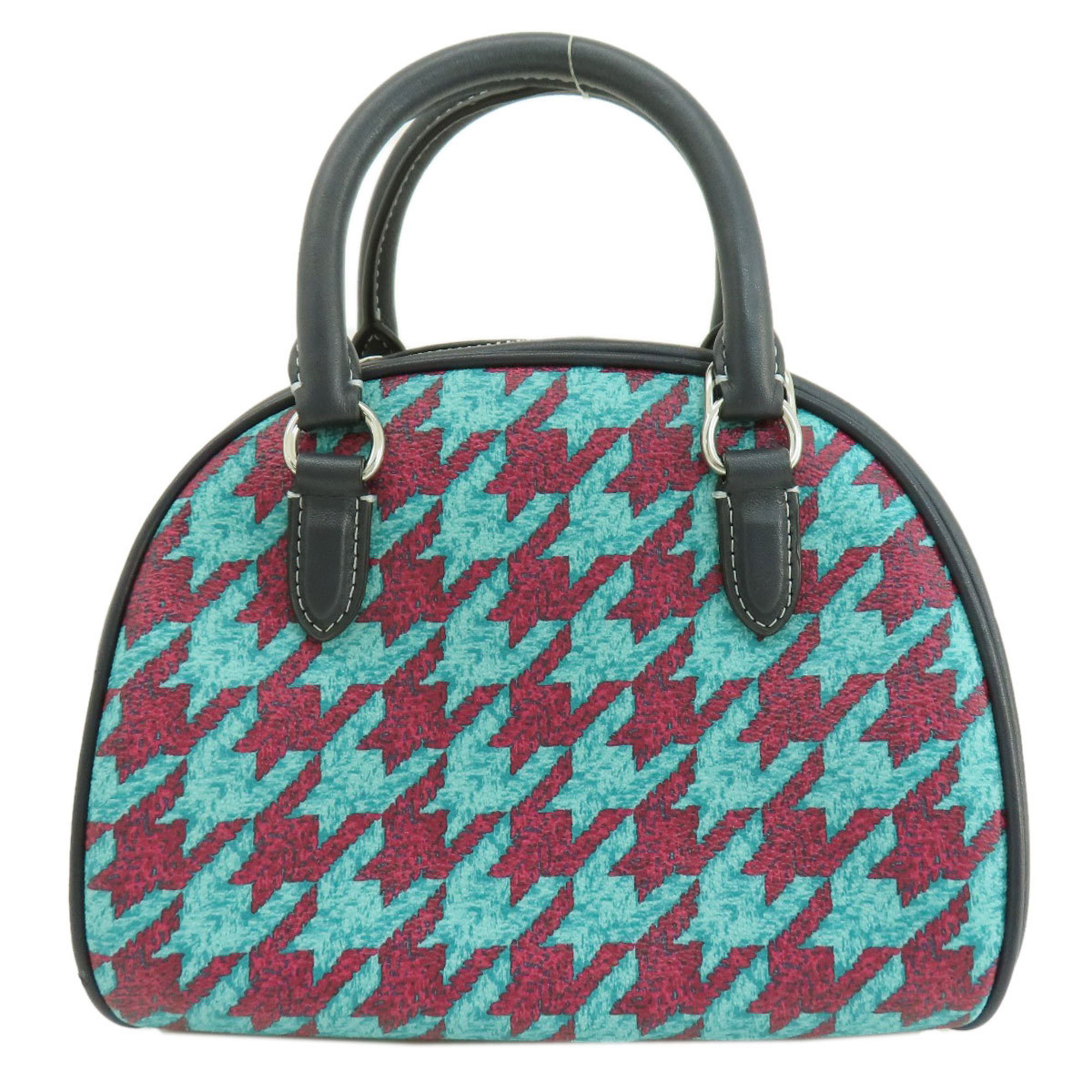 Coach CJ628 Sydney Satchel Houndstooth Print Handbag for Women COACH