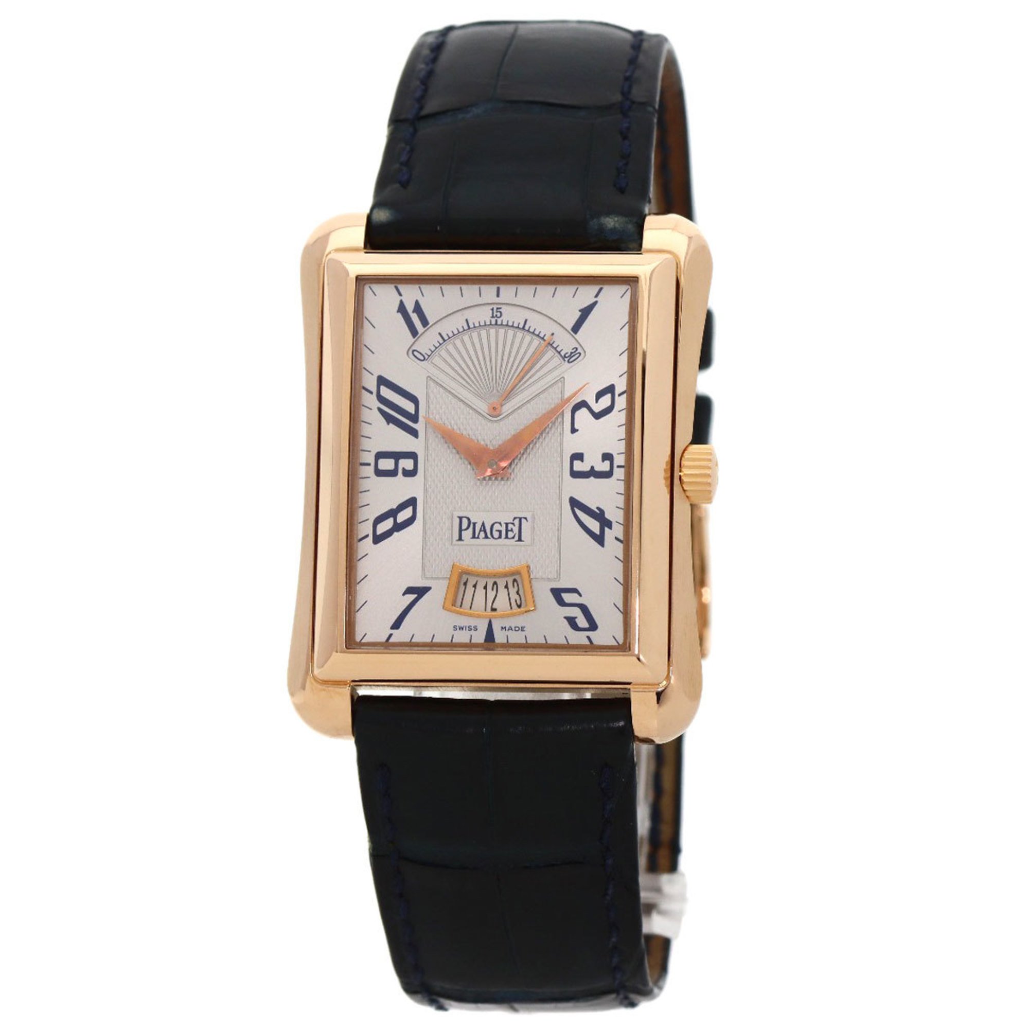 Piaget P10109 Emperor Date Power Reserve Watch K18 Pink Gold Leather Men s PIAGET eLADY Globazone