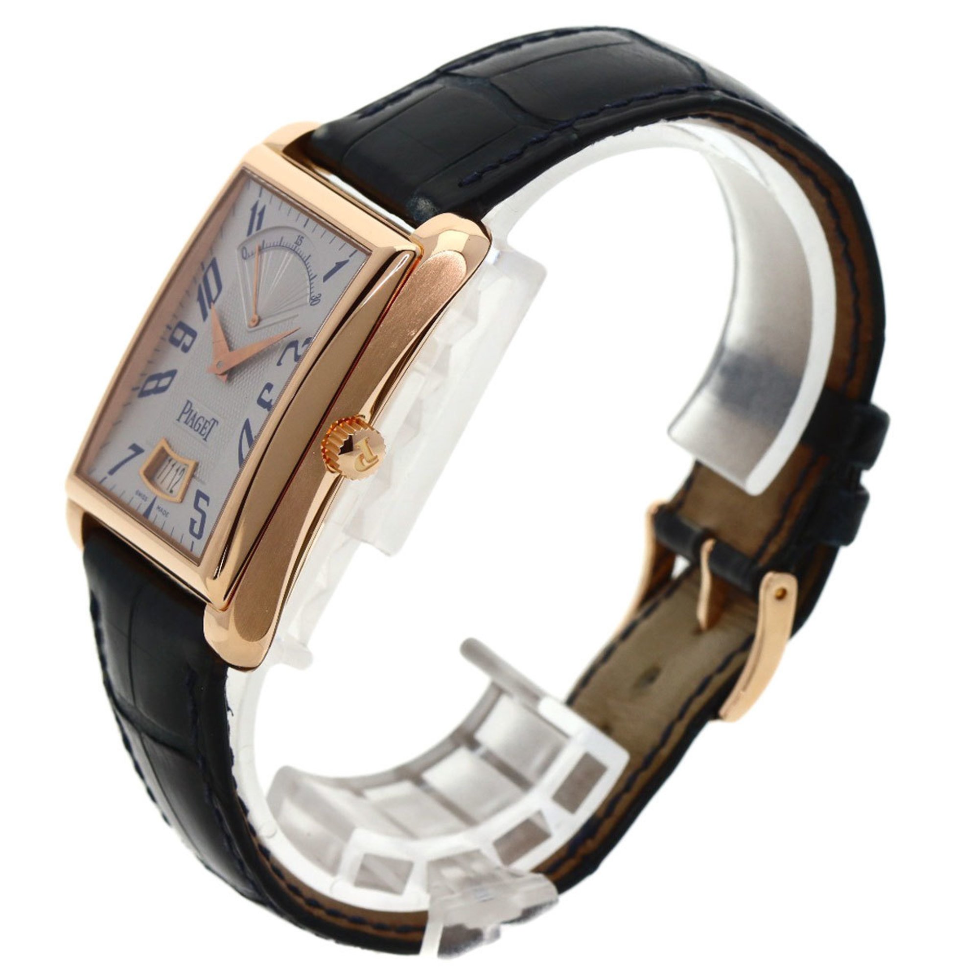 Piaget P10109 Emperor Date Power Reserve Watch K18 Pink Gold Leather Men's PIAGET