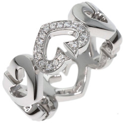 Cartier C Heart Diamond #47 Ring, K18 White Gold, Women's, CARTIER