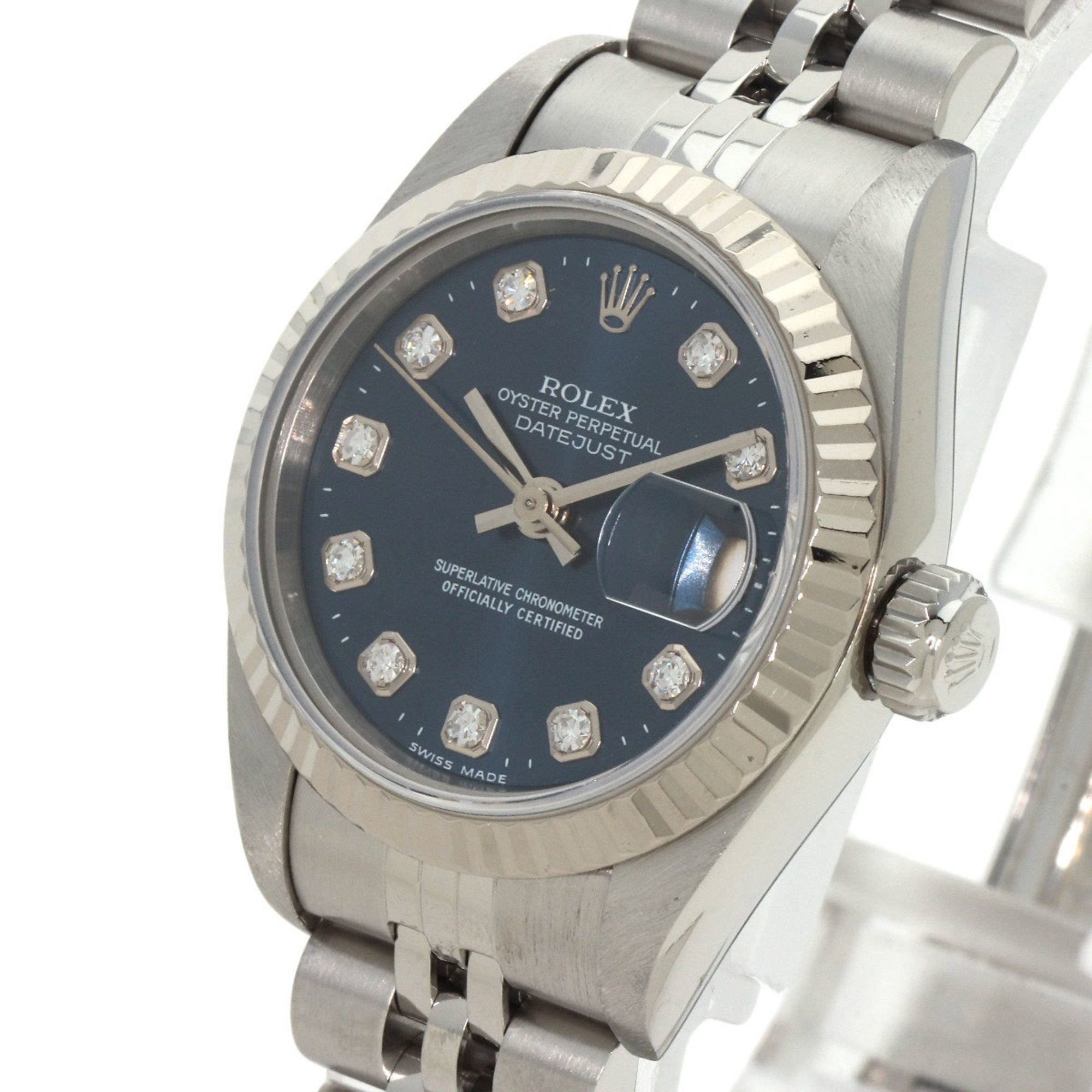 Rolex 69174G Datejust 10P Diamond Watch Stainless Steel SS Ladies ROLEX