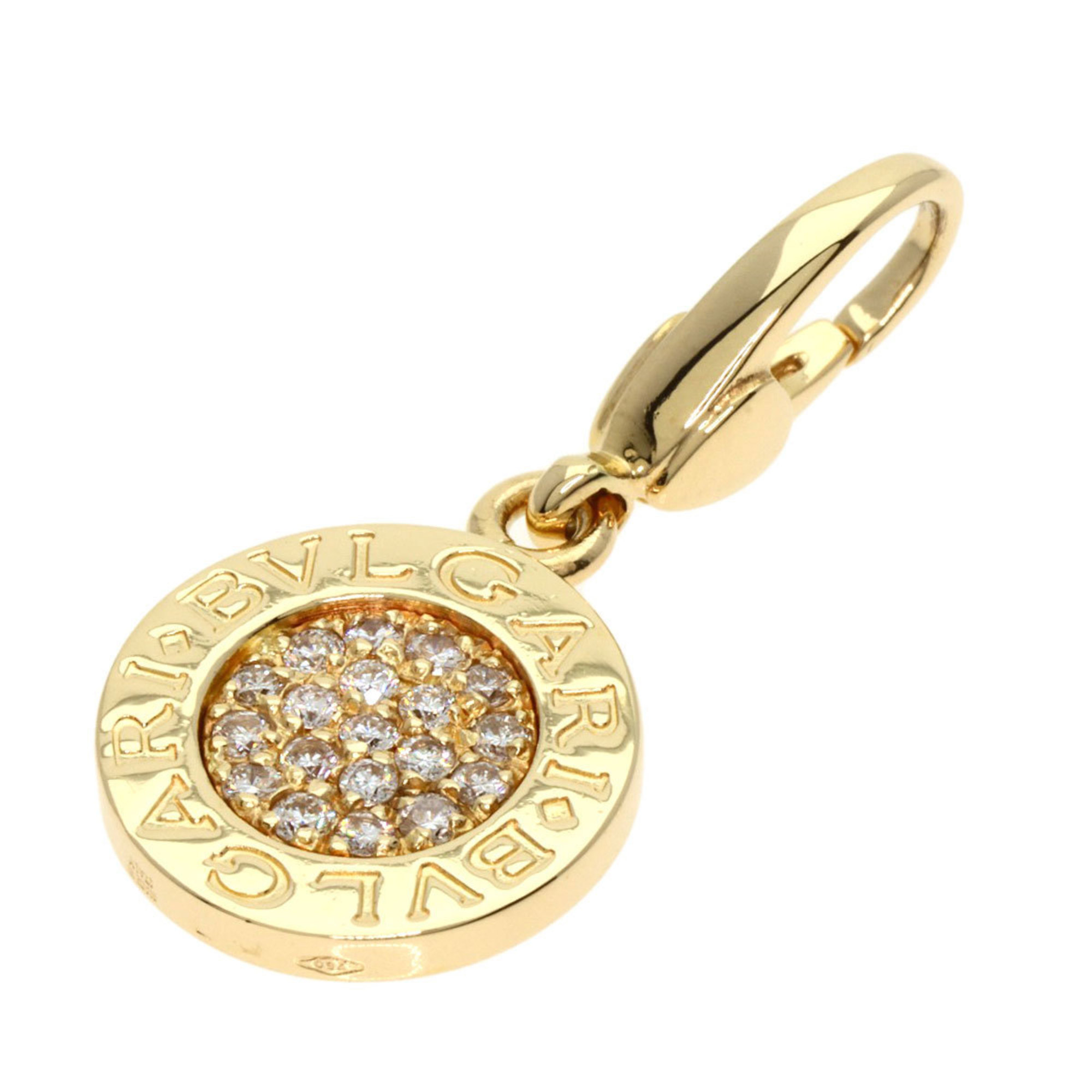 BVLGARI Diamond Pendant Top K18 Yellow Gold Women's