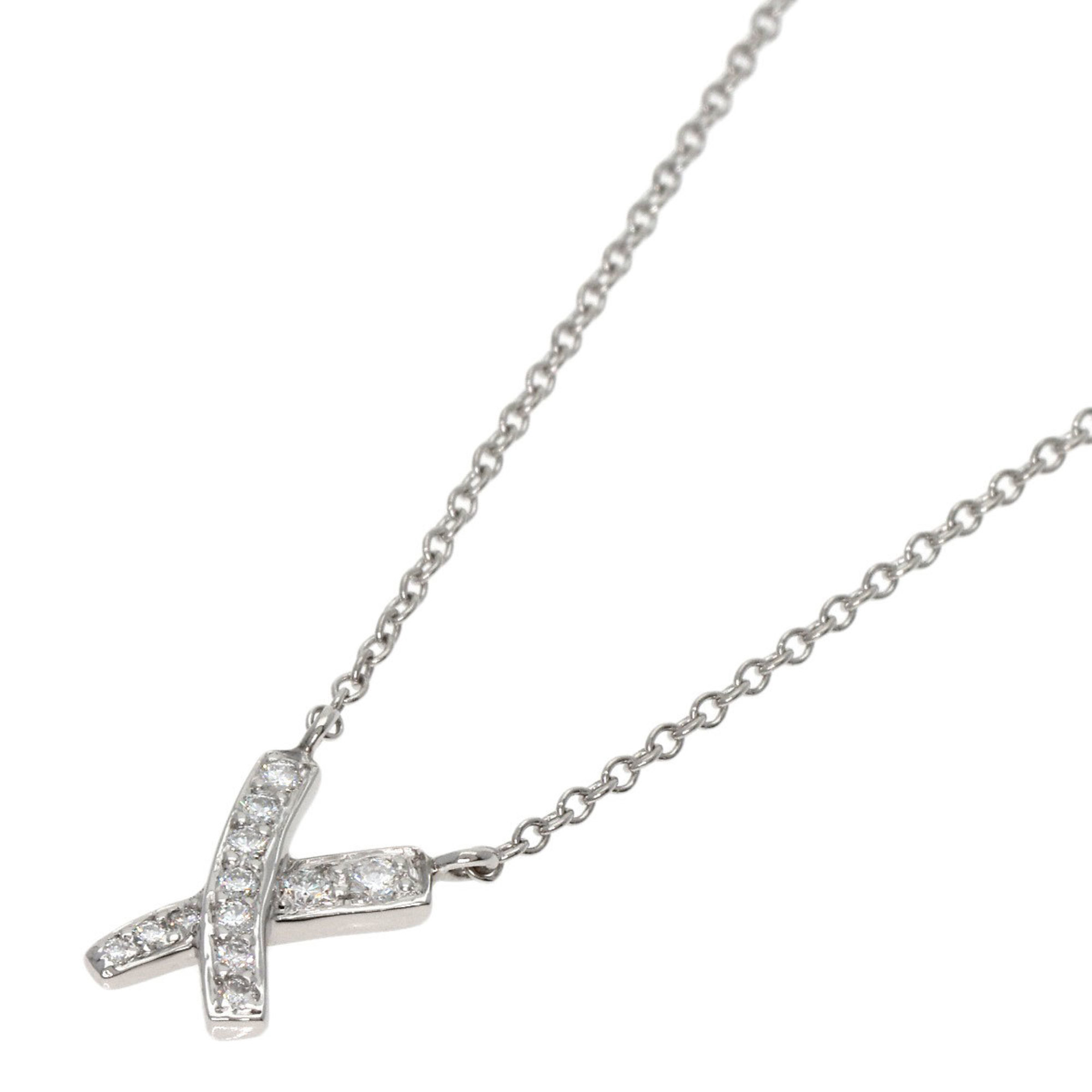 Tiffany Kiss Paloma Picasso Diamond Necklace Platinum PT950 Women's TIFFANY&Co.