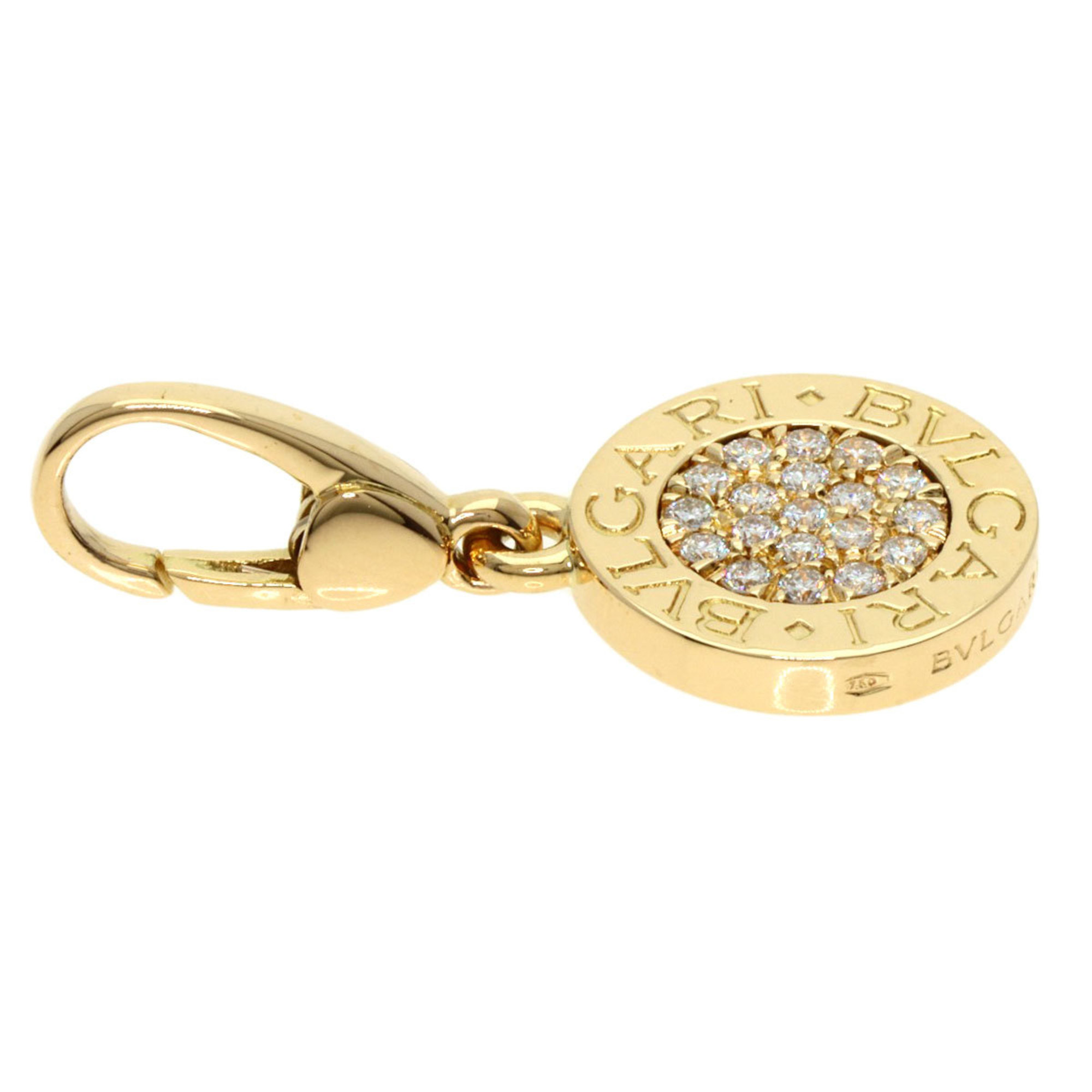 BVLGARI Diamond Pendant Top K18 Yellow Gold Women's