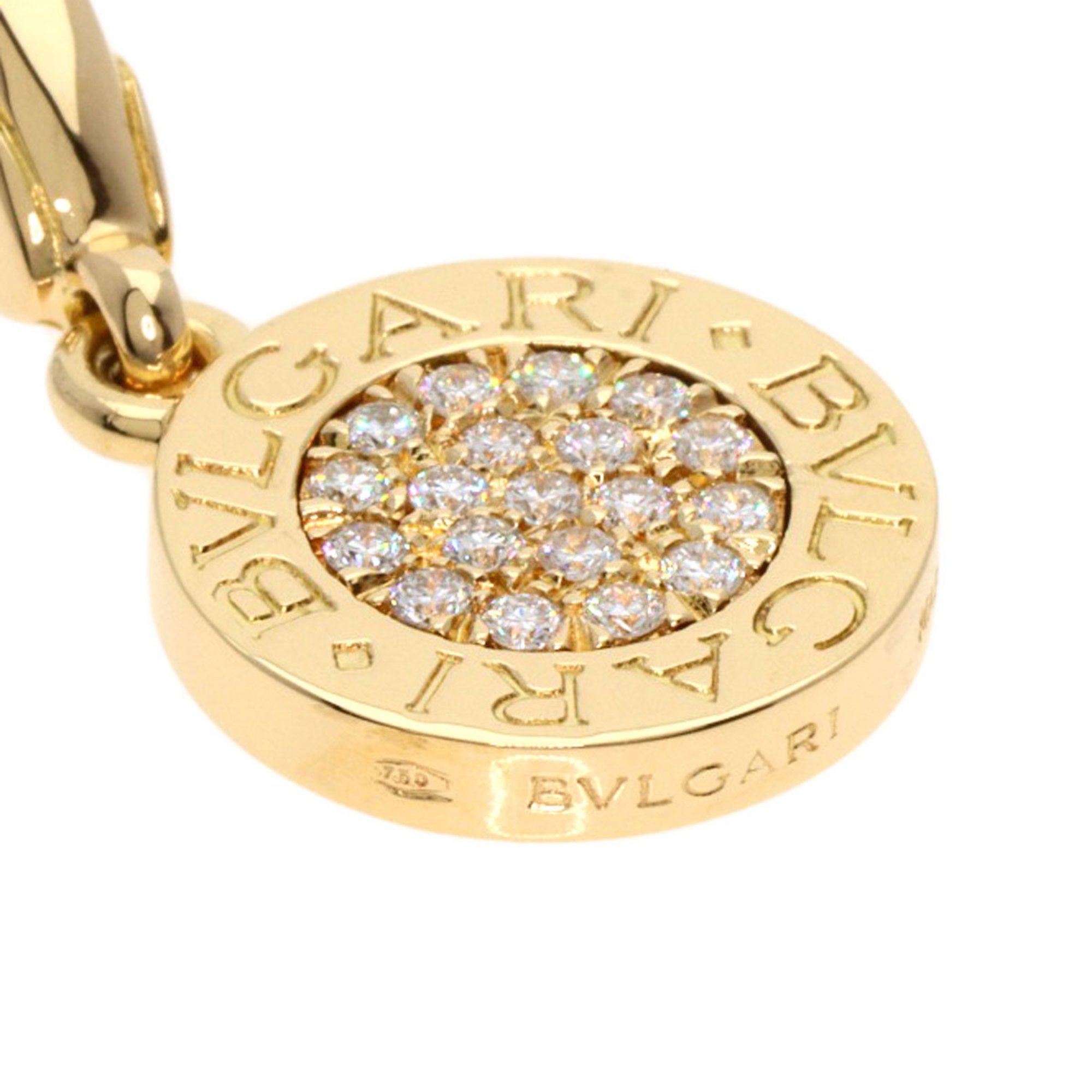 BVLGARI Diamond Pendant Top K18 Yellow Gold Women's