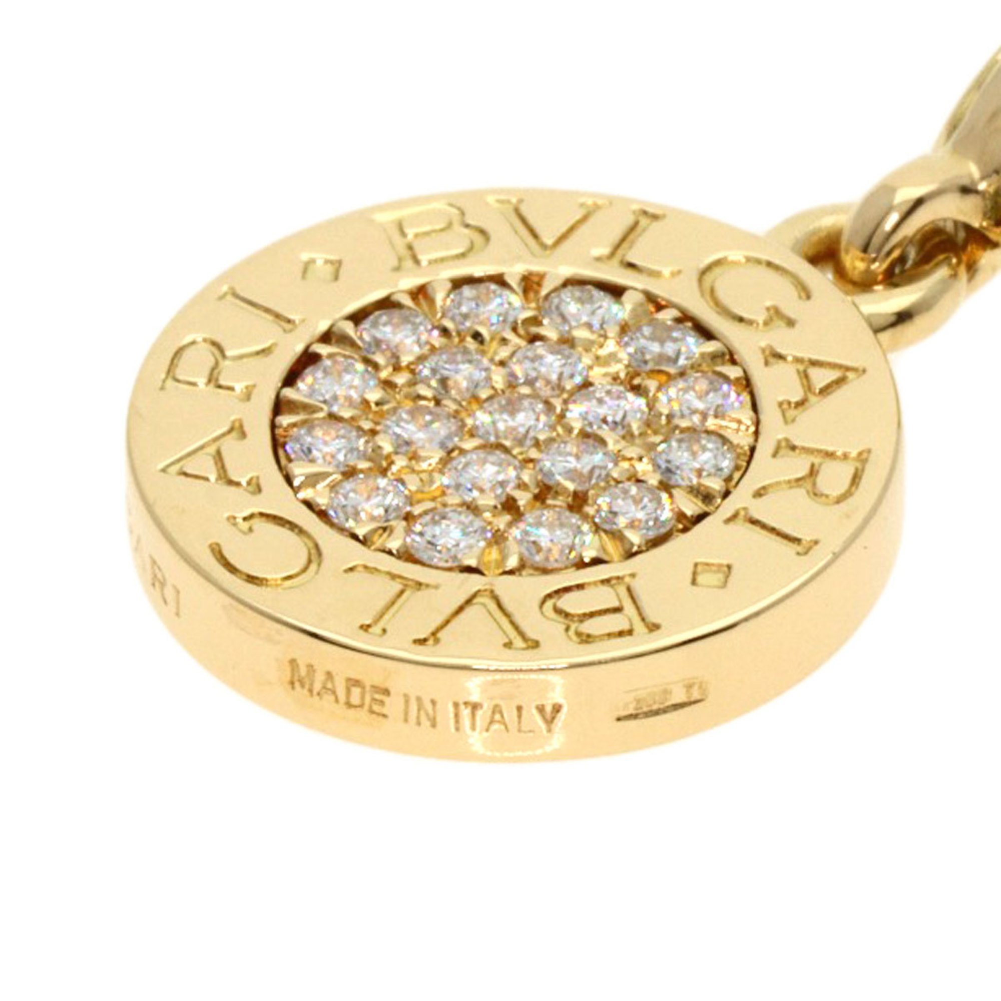 BVLGARI Diamond Pendant Top K18 Yellow Gold Women's