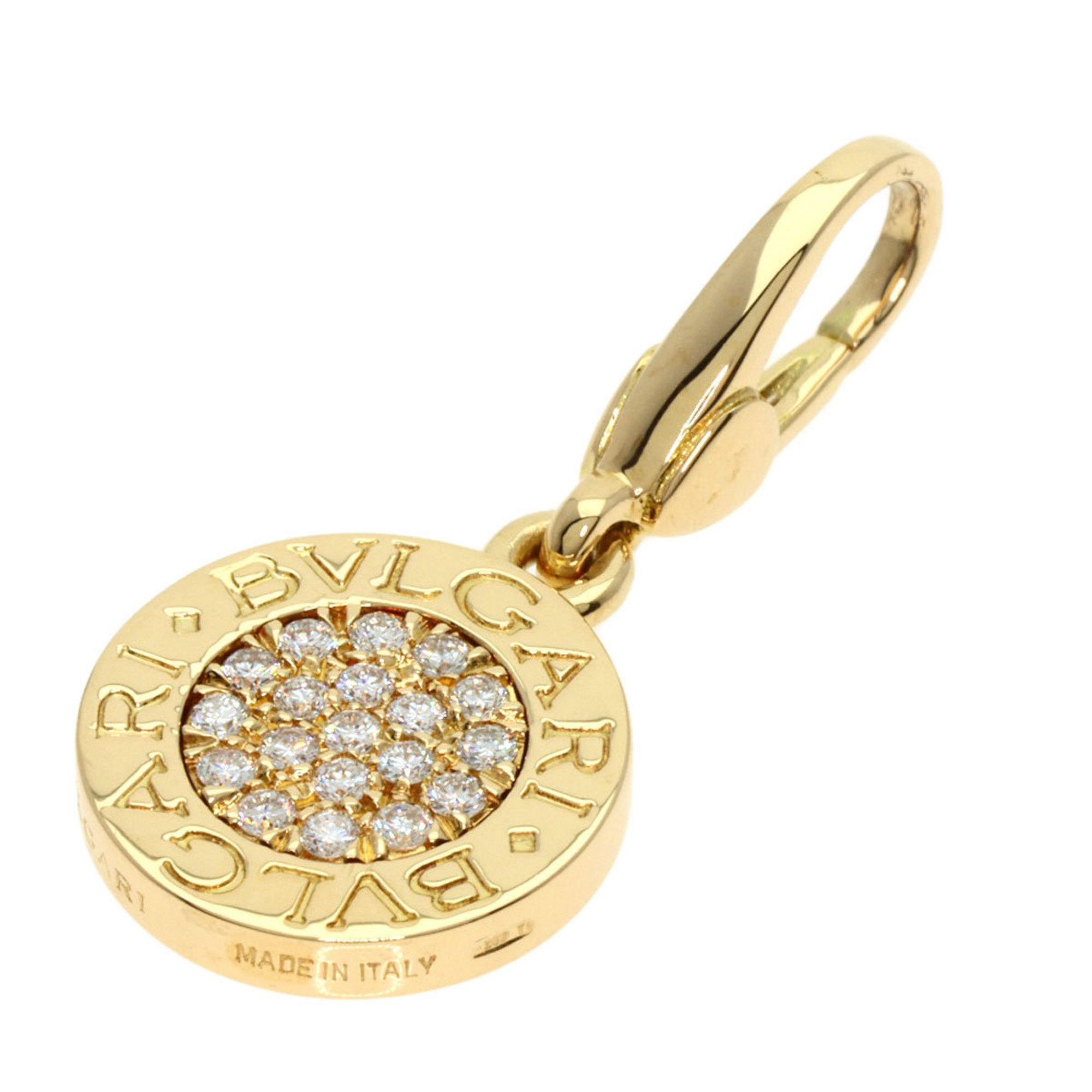 BVLGARI Diamond Pendant Top K18 Yellow Gold Women's