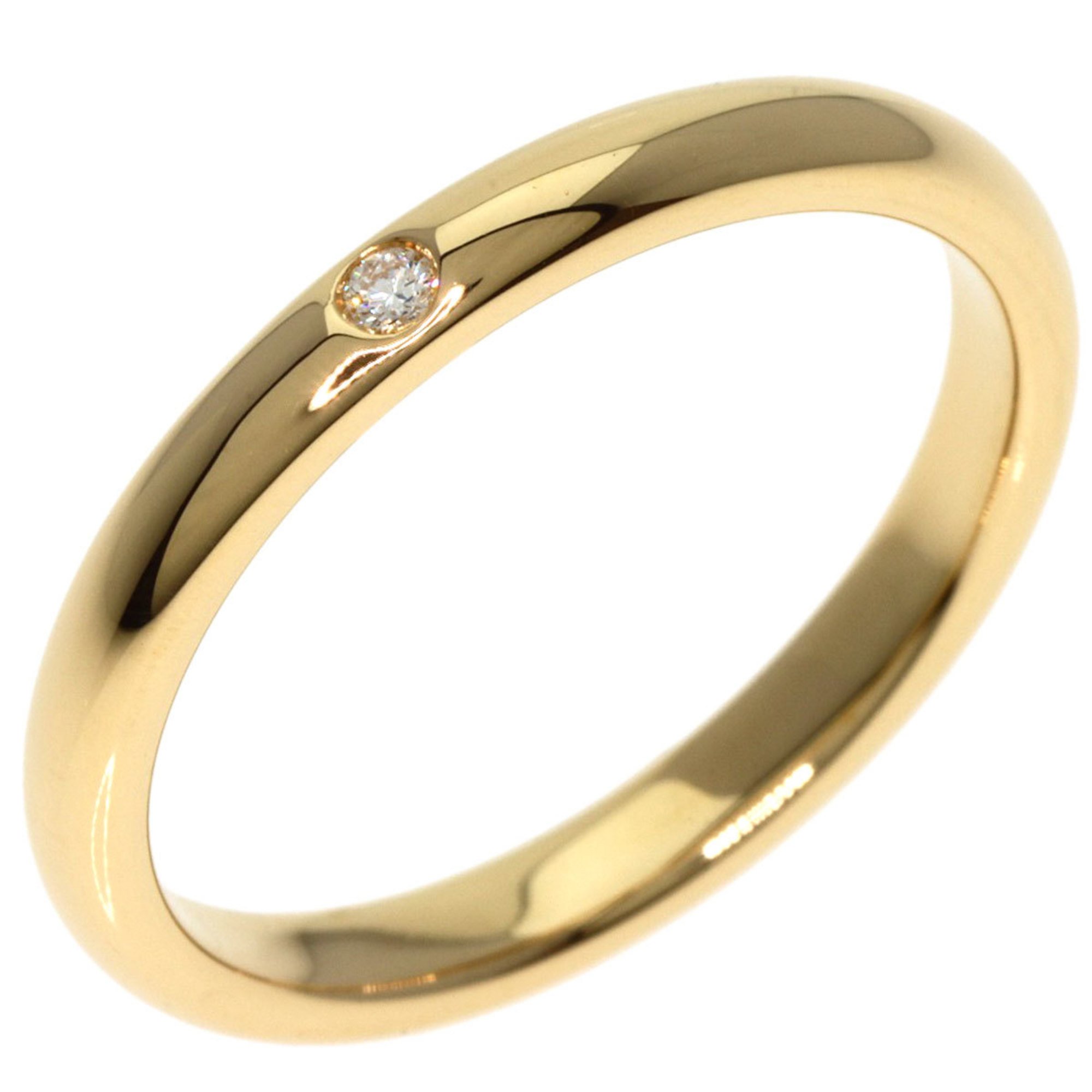 Tiffany Stacking Band 1P Diamond Ring, 18K Yellow Gold, Women's, TIFFANY&Co.