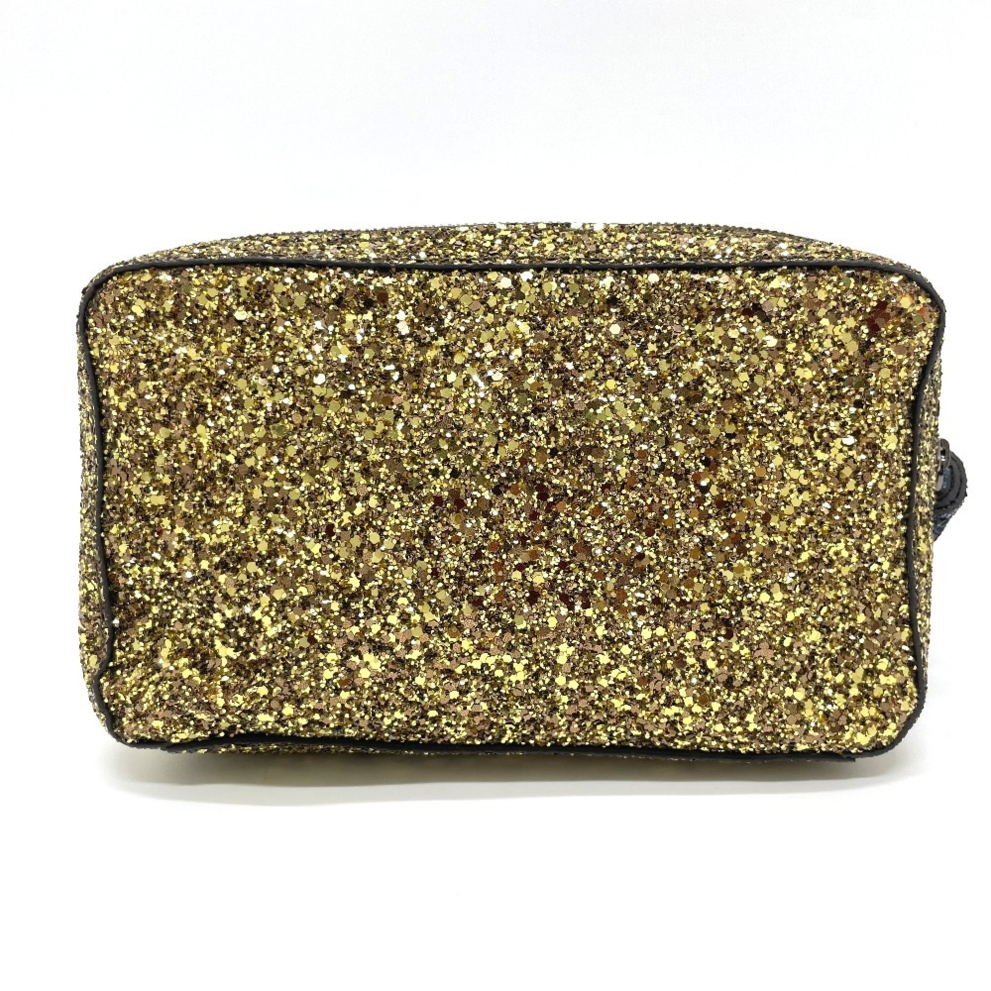 Anya-Hind March With fringe Glitter bag zipper pouch Pouch Gold