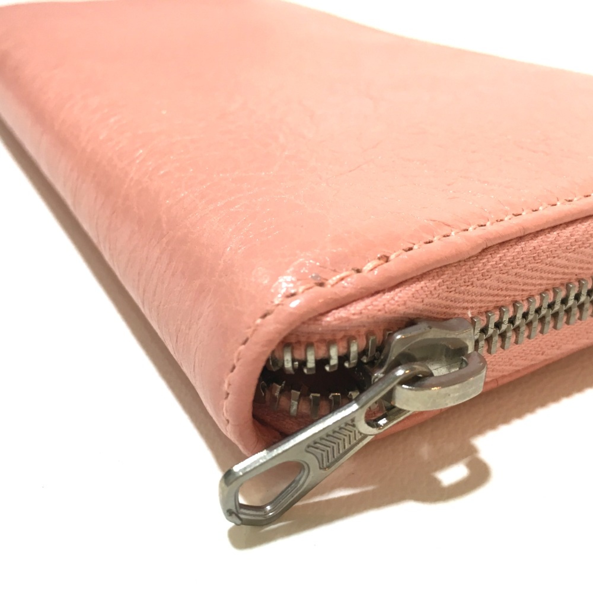 Balenciaga 419805 Exclusive Zip Around Long Wallet Long Wallet Pink Beige