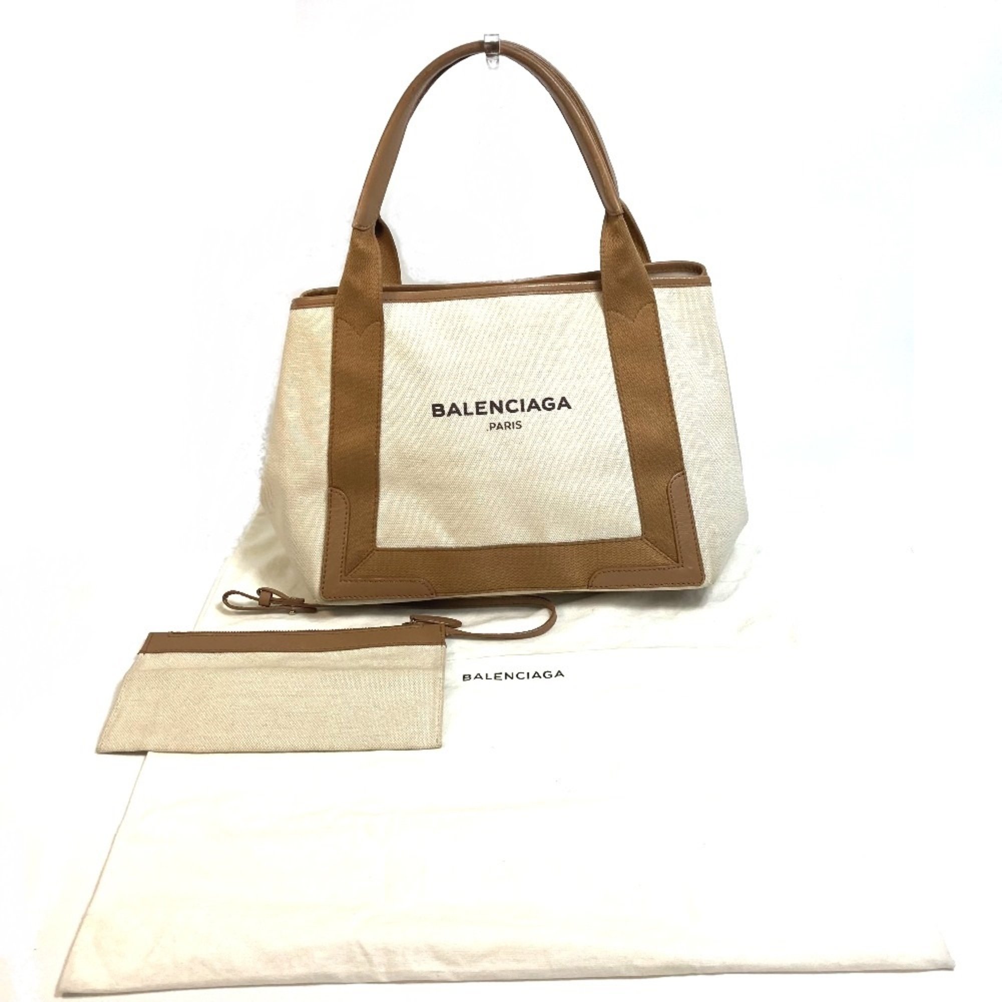 Balenciaga 339933 Logo print Bag Hand Bag Tote Bag Beige